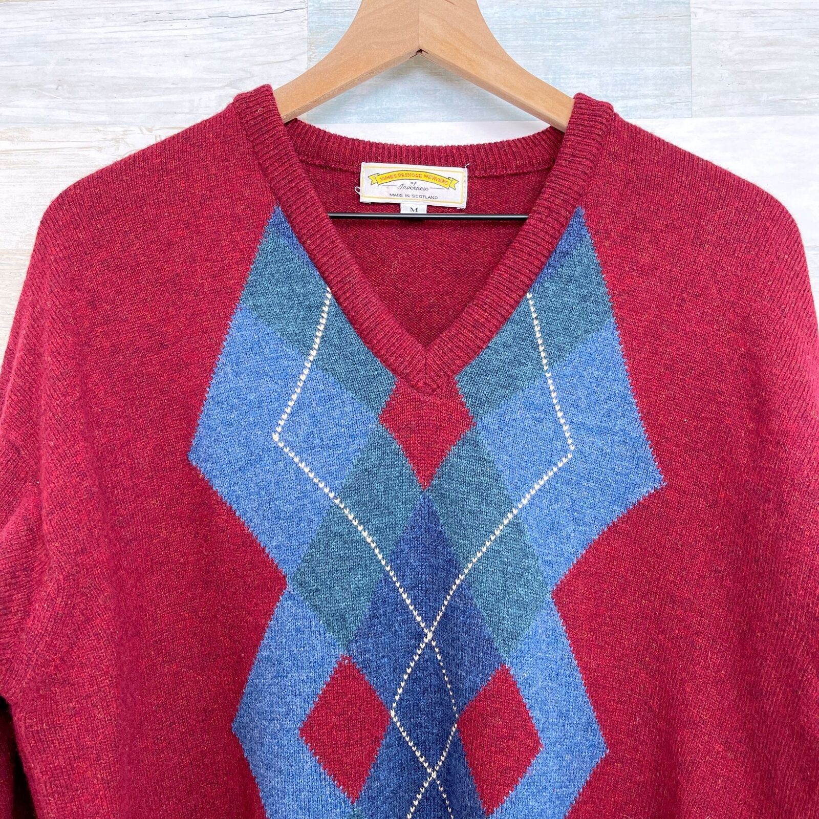 Pringle Of Scotland Pringle Inverness Scotland Argyle Lambswool Sweater Mens M Size US M / EU 48-50 / 2 - 2 Thumbnail