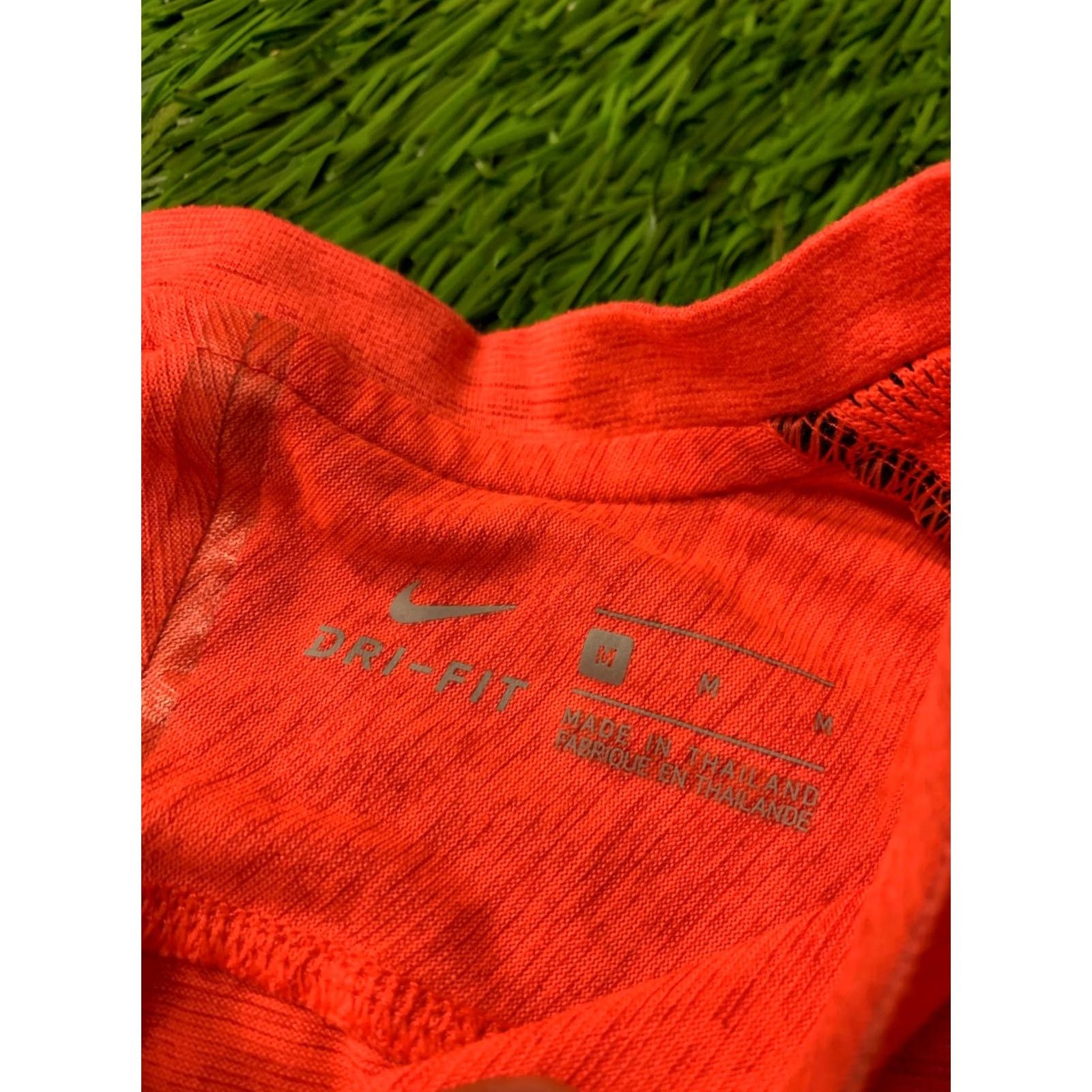 Nike Nike Dri-FIT Mens Football Jersey Shirt Size M Orange and Black Short Sleeve Jersey, Classic Fit Size US M / EU 48-50 / 2 - 4 Thumbnail