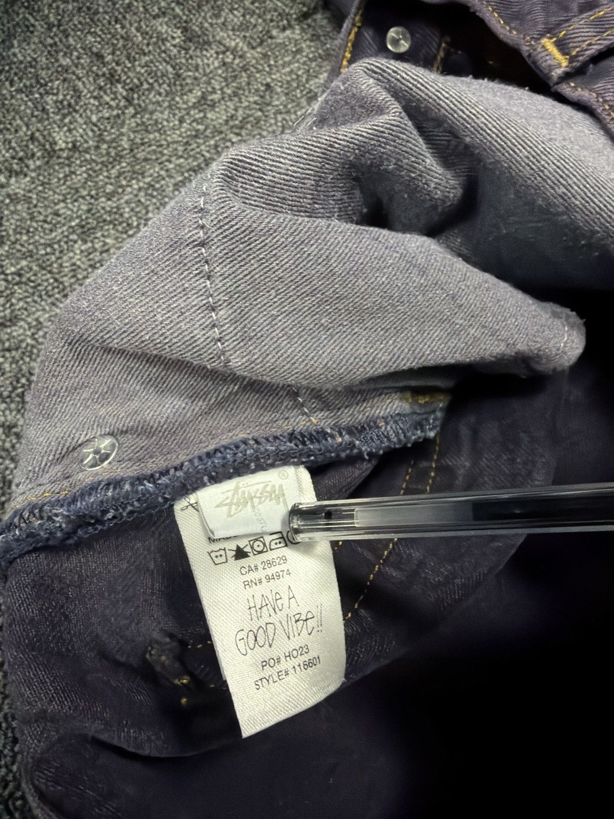 Stussy Stussy “classic” Purple / Indigo Jeans - Waist: 35” Size US 35 - 6 Thumbnail