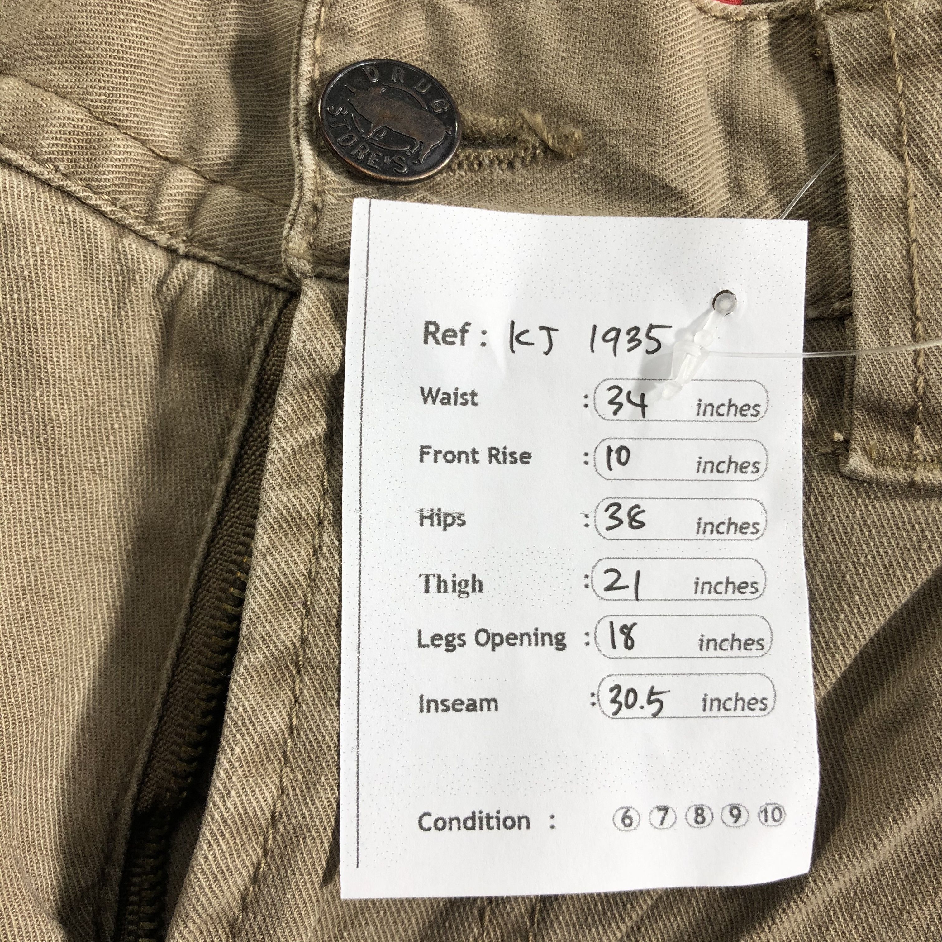 Japanese Brand Drug Store Flared Jeans KJ1935 Size 34" / US 12 / IT 48 - 12 Thumbnail