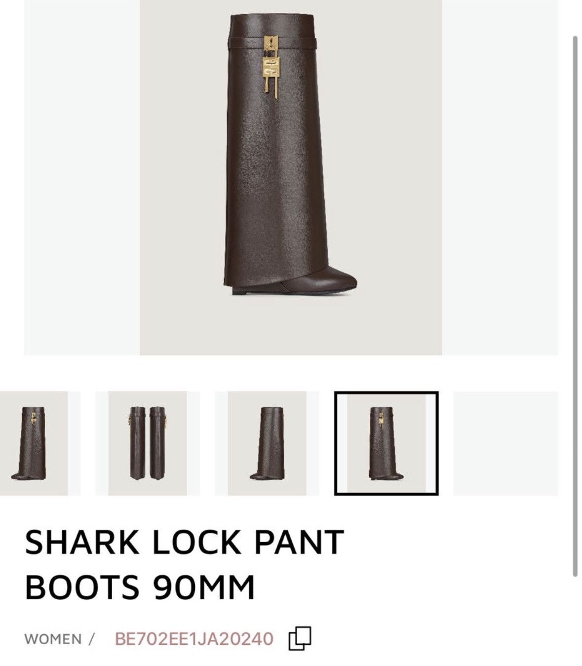 Givenchy o1w1db10525 Shark Lock Biker Ankle Boots in Gold Size US 10 / IT 40 - 7 Thumbnail