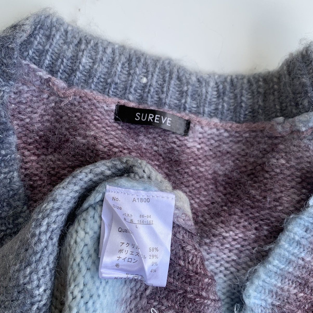 Designer Knitwear cardigan vintage striped mohair wool by Sureve Size US XXL / EU 58 / 5 - 6 Thumbnail