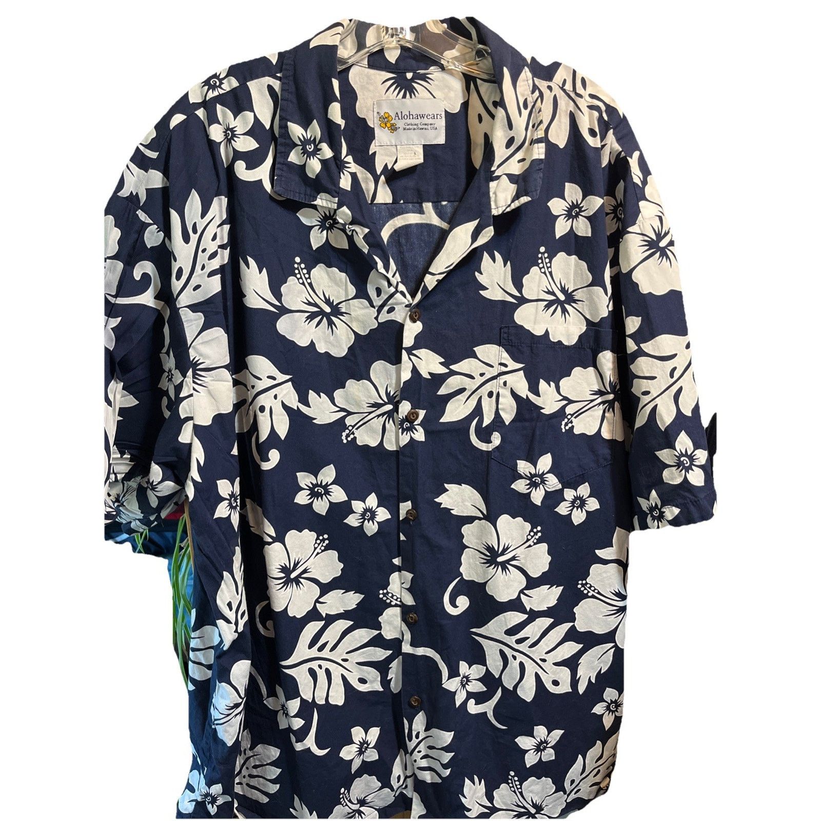Other AlohaWears VTG Shirt Men 3XL Navy White Floral Hawaiian USA Size US XXL / EU 58 / 5 - 1 Thumbnail