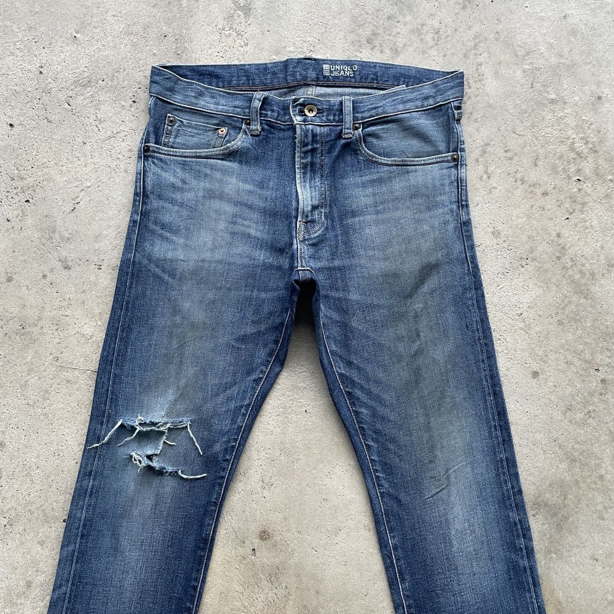 Japanese Brand Vintage Selvedge Japanese Distressed Faded Jeans Denim Pants Size US 33 - 3 Thumbnail