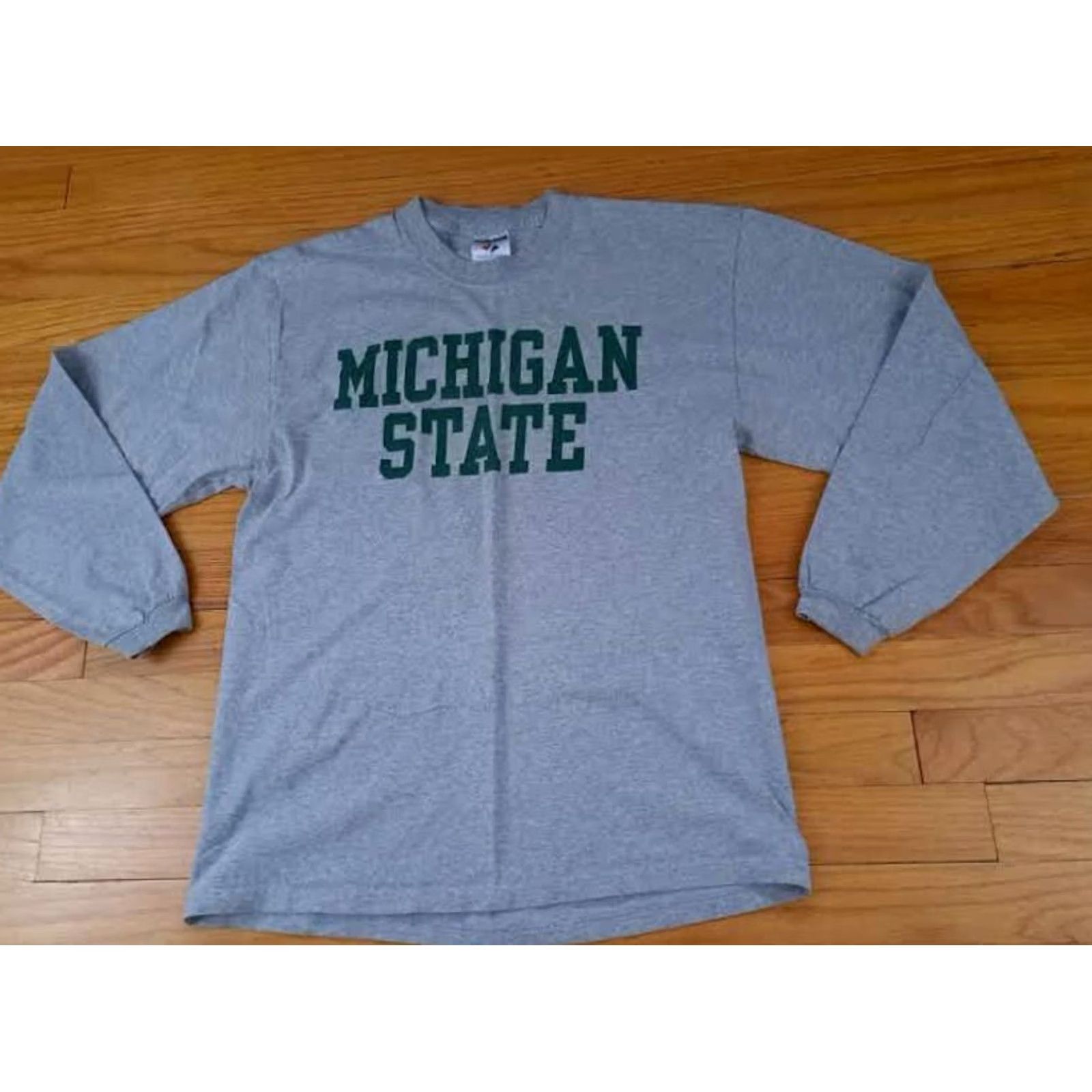 Jerzees VINTAGE Michigan State Spartans Long Sleeve T-Shirt L Jerzees Gray Unisex Adults Basketball Shirt Men Women Size US L / EU 52-54 / 3 - 3 Thumbnail