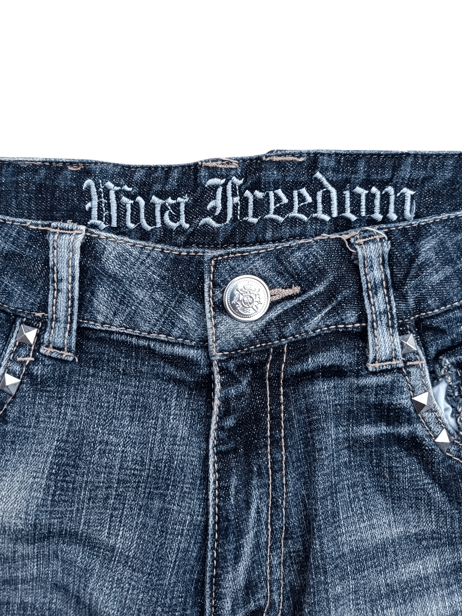 Hysteric Glamour × Japanese Brand × Seditionaries 🔥SICK🔥 SEDITIONARIES SKULL PATCHWORK STUD JEANS Size US 30 / EU 46 - 11 Thumbnail