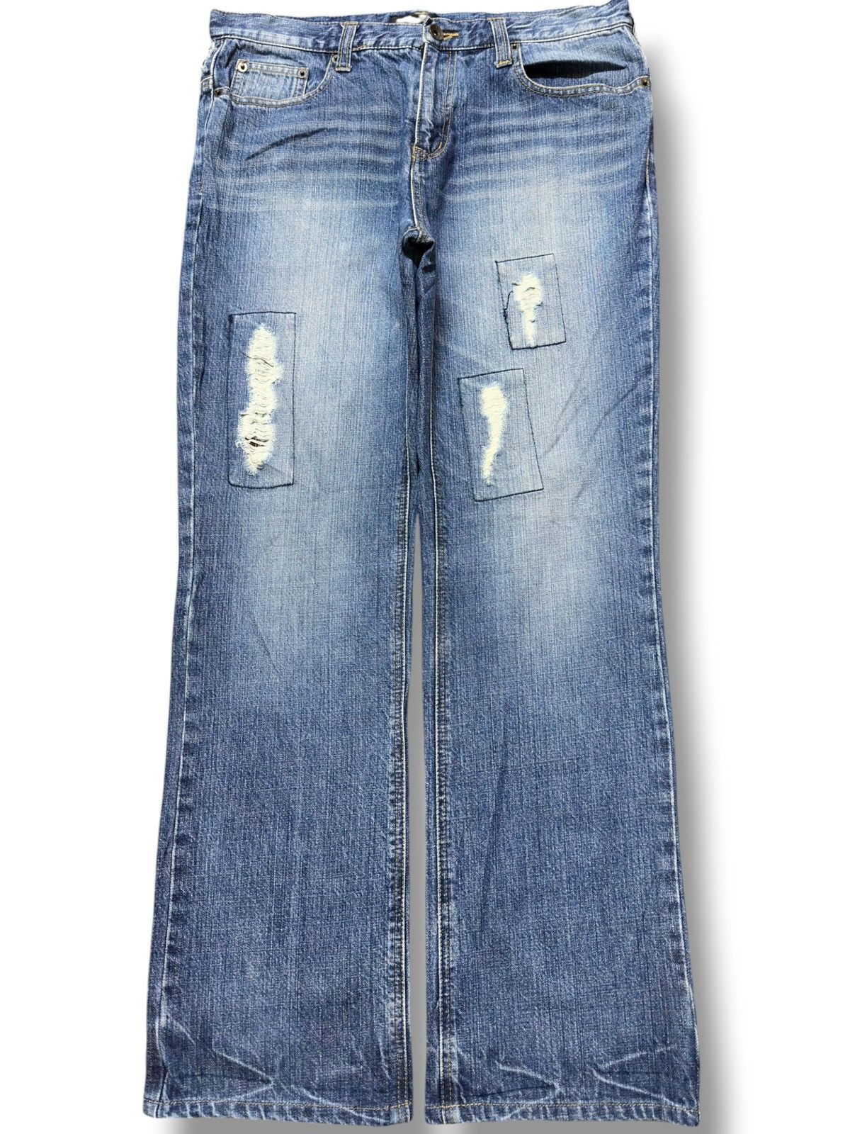 Life's a Beach Vintage Beach Sound Sashiko Patchwork Denim Size US 32 / EU 48 - 1 Thumbnail