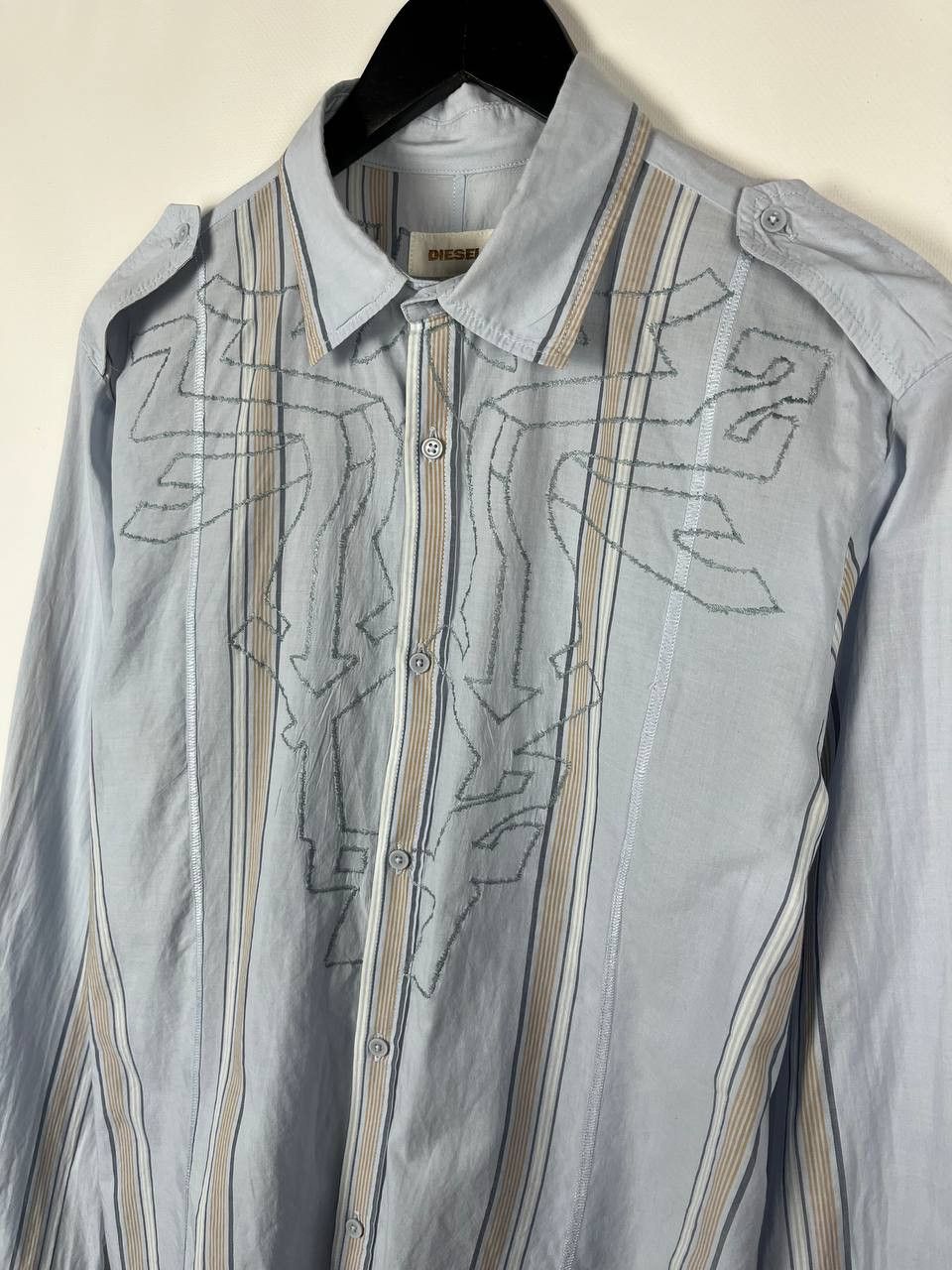 Diesel Vintage Diesel HP Industries Men's Embroidered Striped Size US XL / EU 56 / 4 - 4 Thumbnail