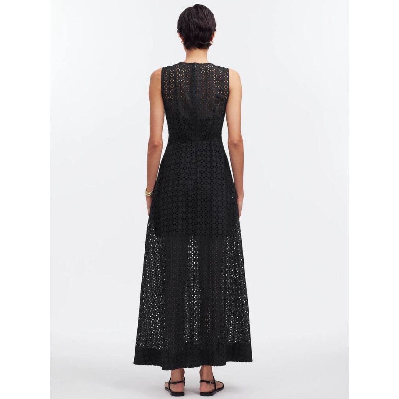 Madewell NWT Madewell Eyelet V-Neck Maxi Dress In Black Size 0 Size XS / US 0-2 / IT 36-38 - 2 Thumbnail