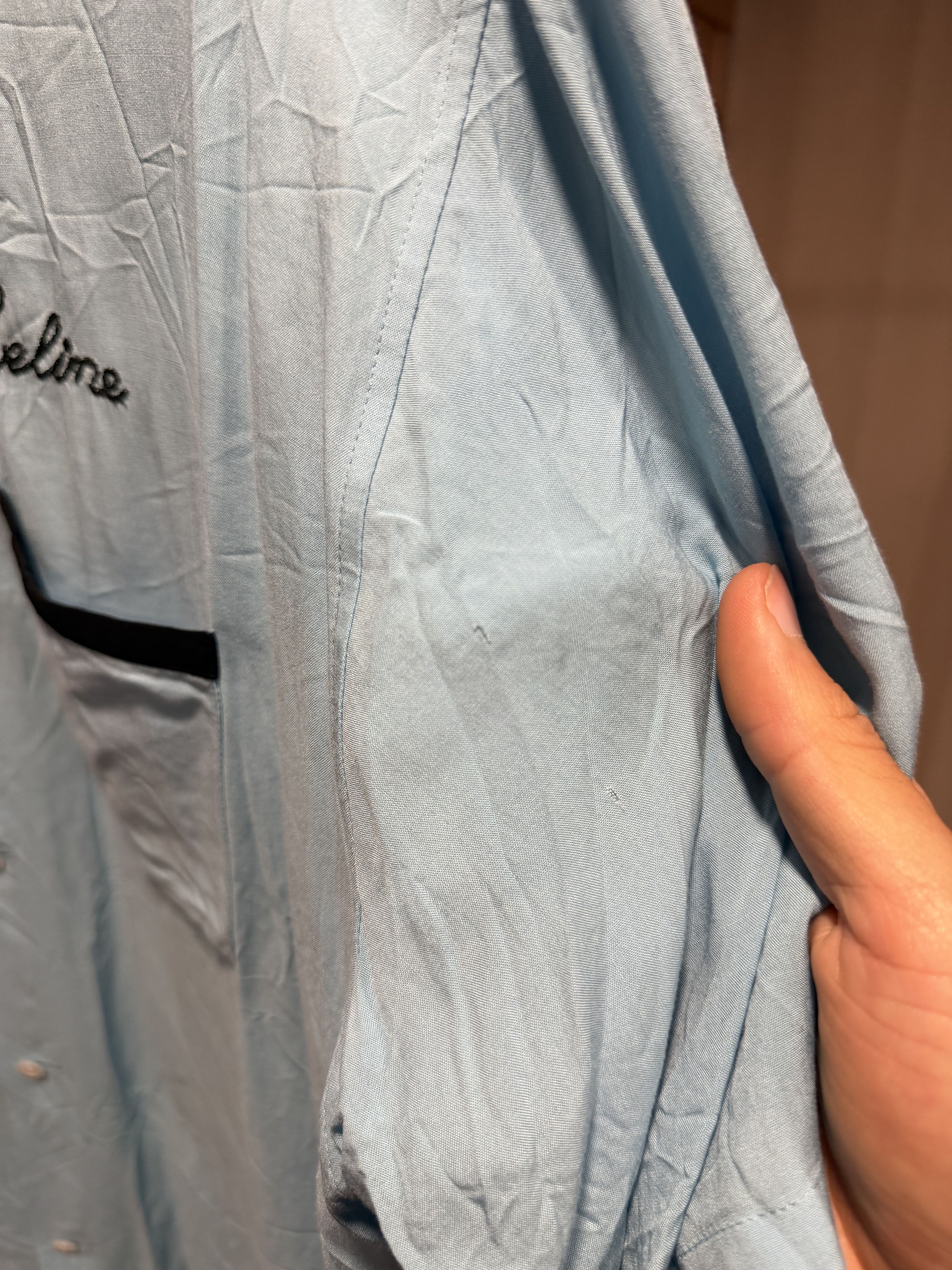 Celine CELINE Light Blue Bowling Shirt w/ Black Piping – Size 40 Size US XL / EU 56 / 4 - 2 Thumbnail