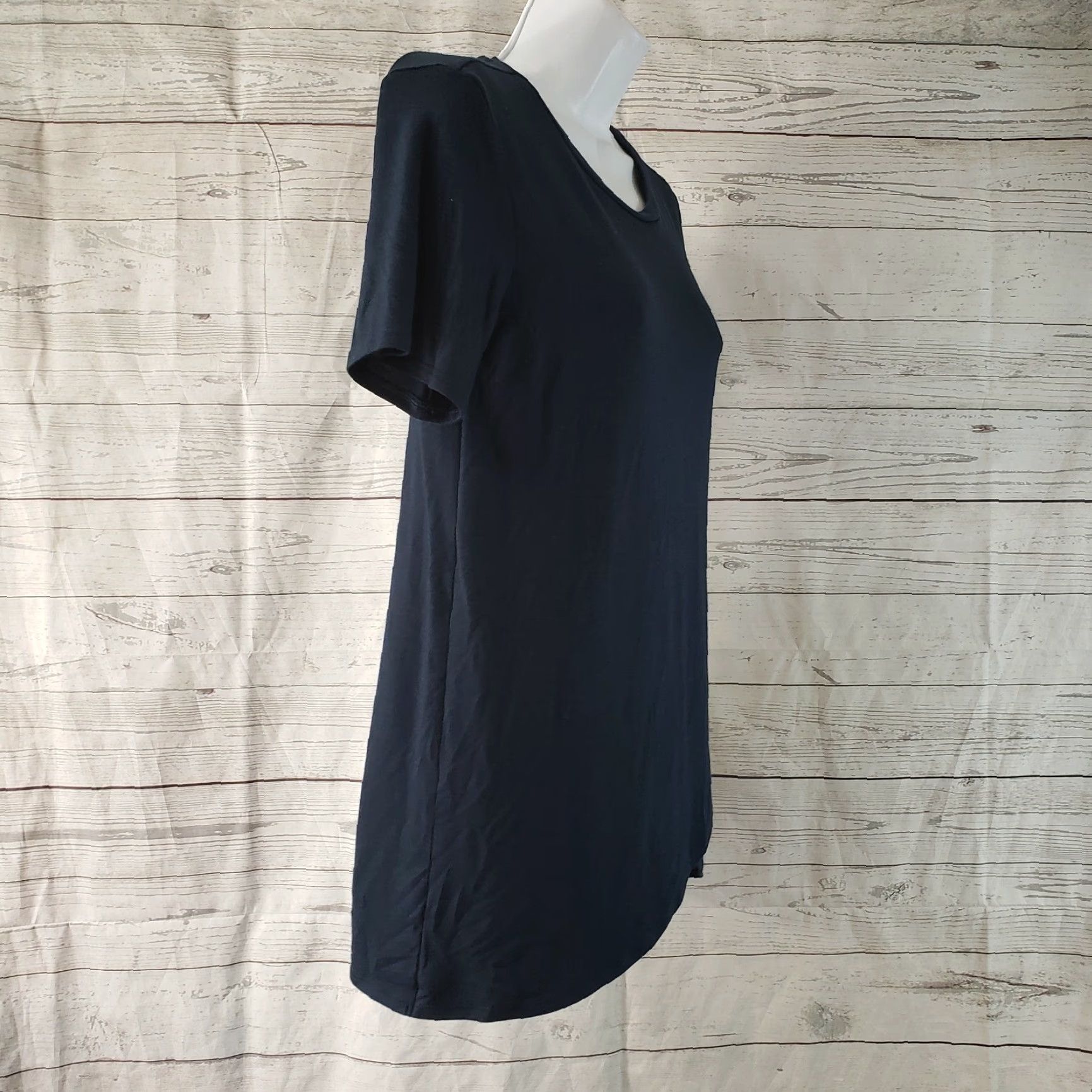 Banana Republic Banana Republic Womens Cross Front Top XS Solid Blue Short Sleeve Modal Blend T-Shirt Womens Size XS / US 0-2 / IT 36-38 - 3 Thumbnail