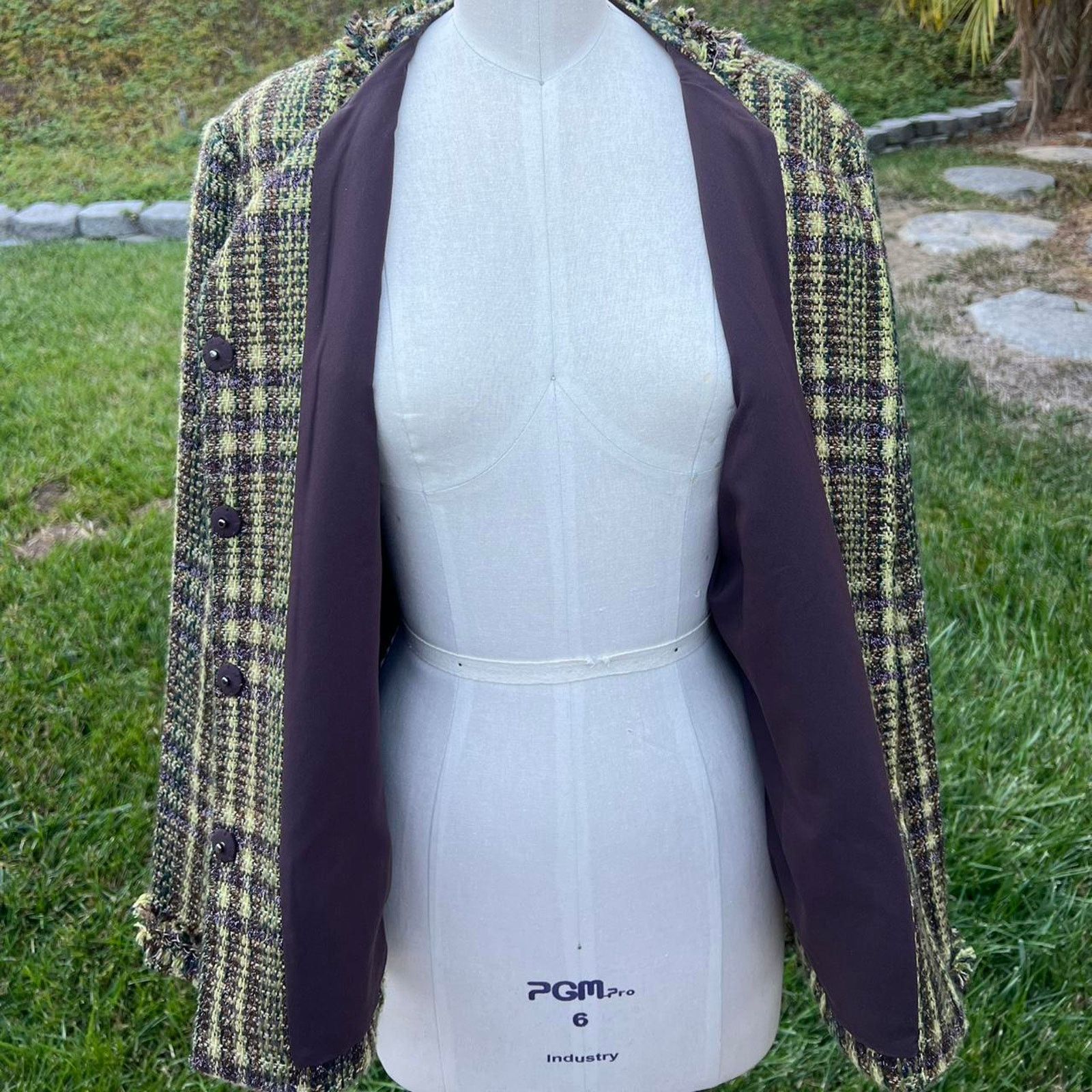 Chicos Chicos Green/Purple Tweed Blazer Size XL / US 12-14 / IT 48-50 - 3 Thumbnail