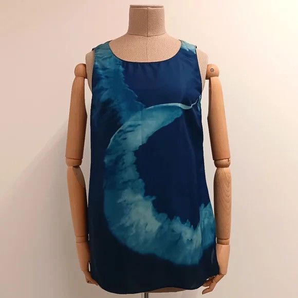 Lafayette 148 LAFAYETTE 148 Sleeveless Adela Silk Moon Blouse - Small Size S / US 4 / IT 40 - 1 Thumbnail