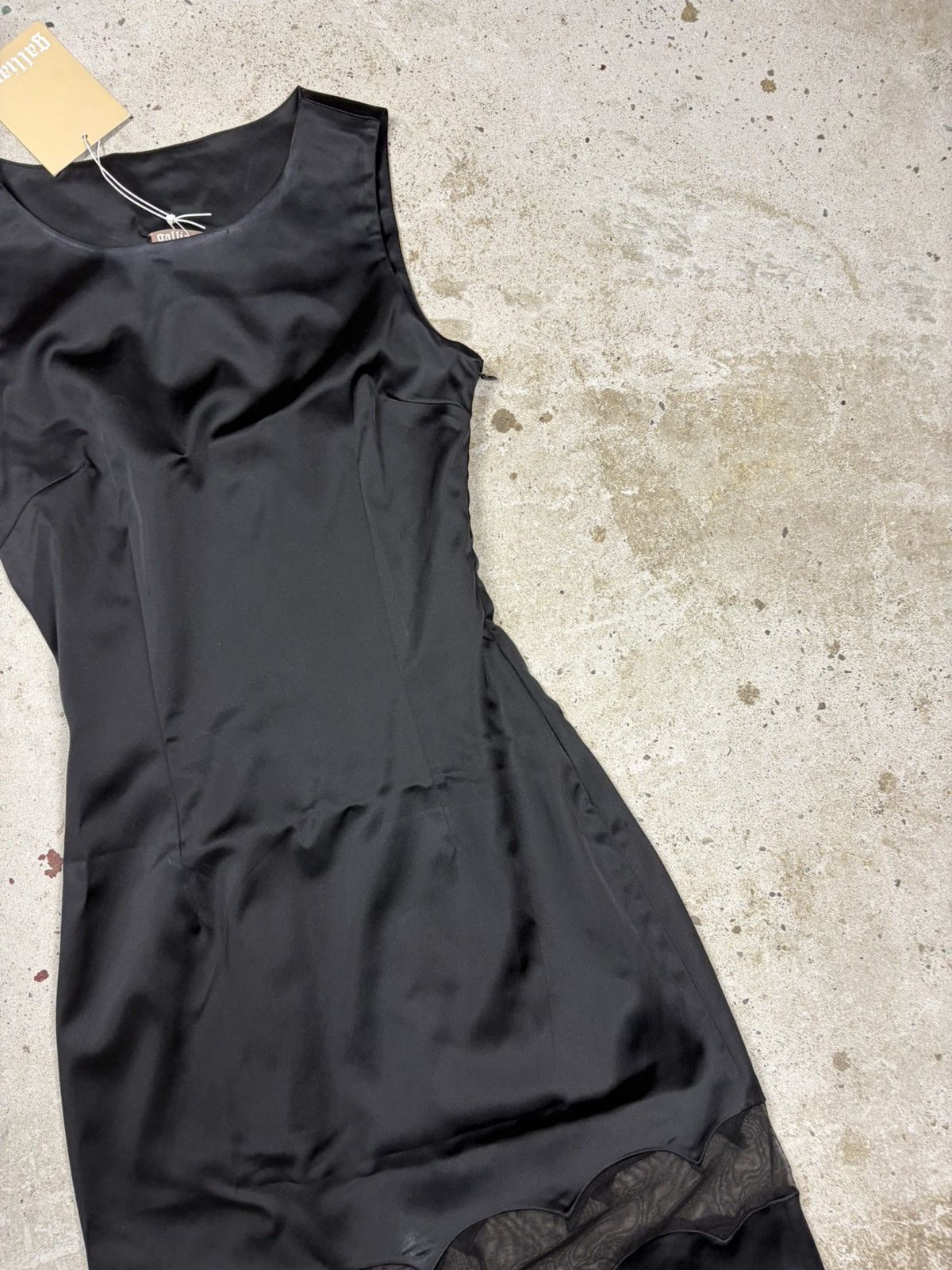 John Galliano John Galliano Black Midi Dress Lace Mesh Trims Size S / US 4 / IT 40 - 6 Thumbnail