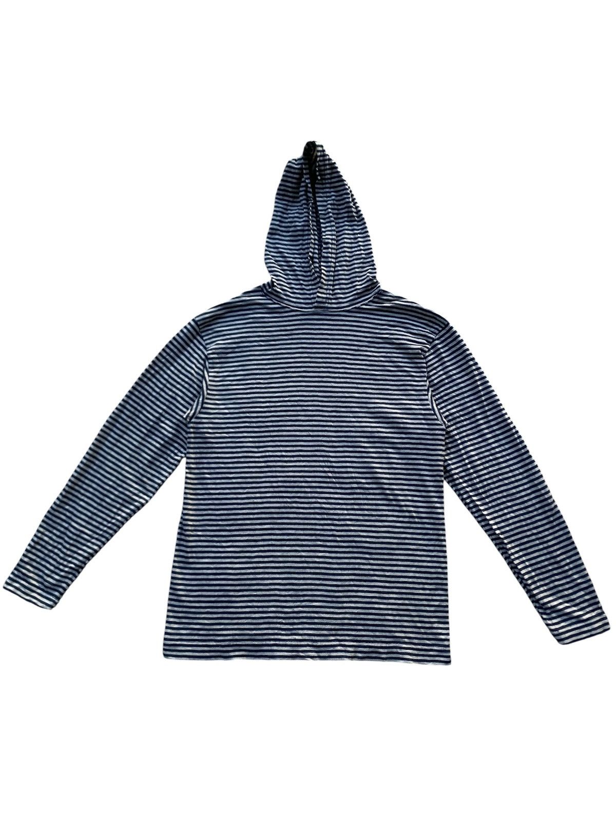 45rpm 45RPM Indigo Striped Hoodie Made in Japan Navy White Border Size US S / EU 44-46 / 1 - 2 Thumbnail