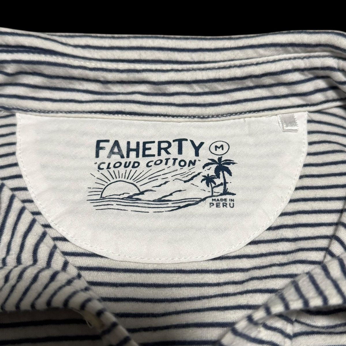 Faherty Faherty Striped White Blue Polo Shirt Men's Medium Size US M / EU 48-50 / 2 - 4 Thumbnail