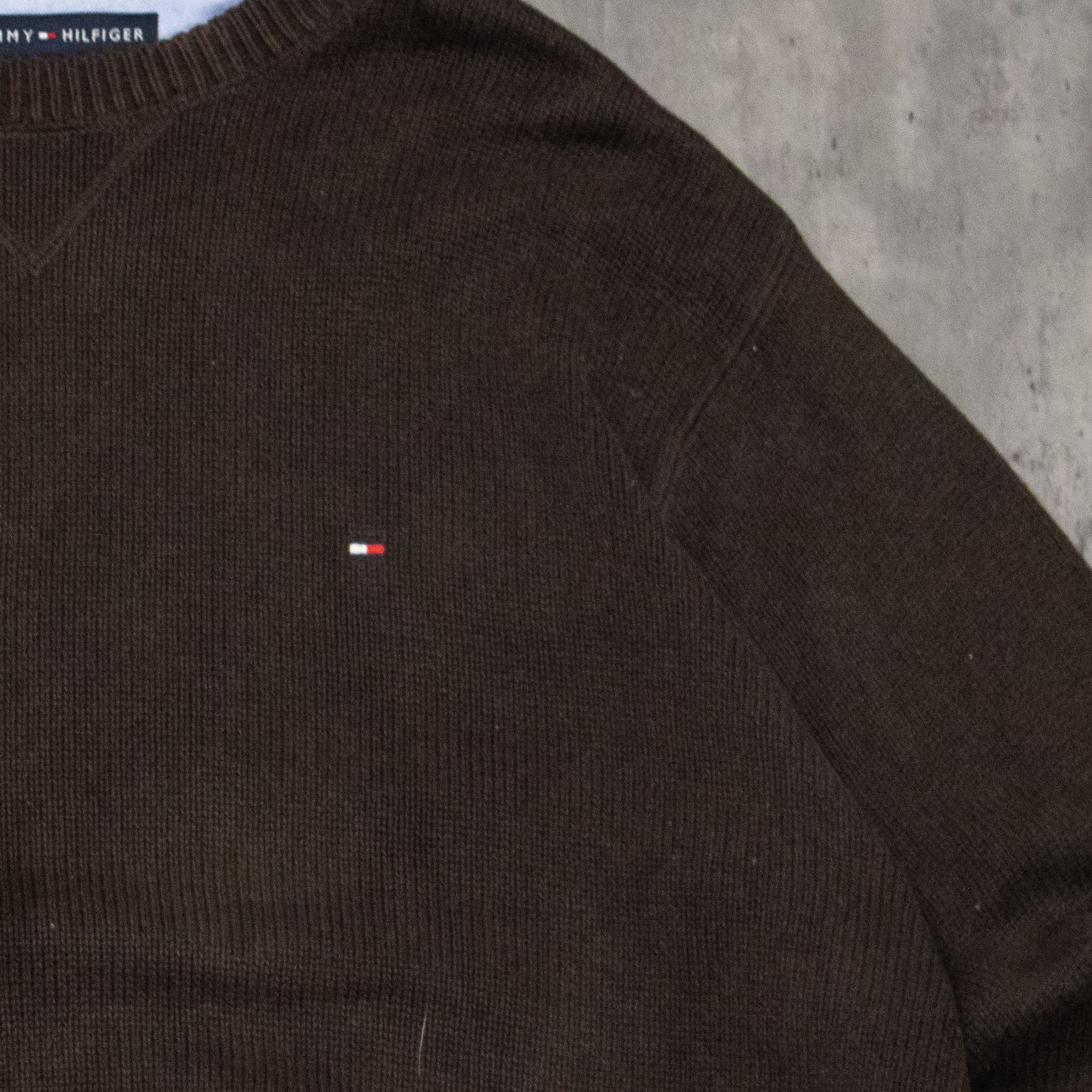 Tommy Hilfiger Y2K 00's Tommy Hilfiger Dirt Brown Knitted Crewneck Sweater Size US M / EU 48-50 / 2 - 5 Thumbnail