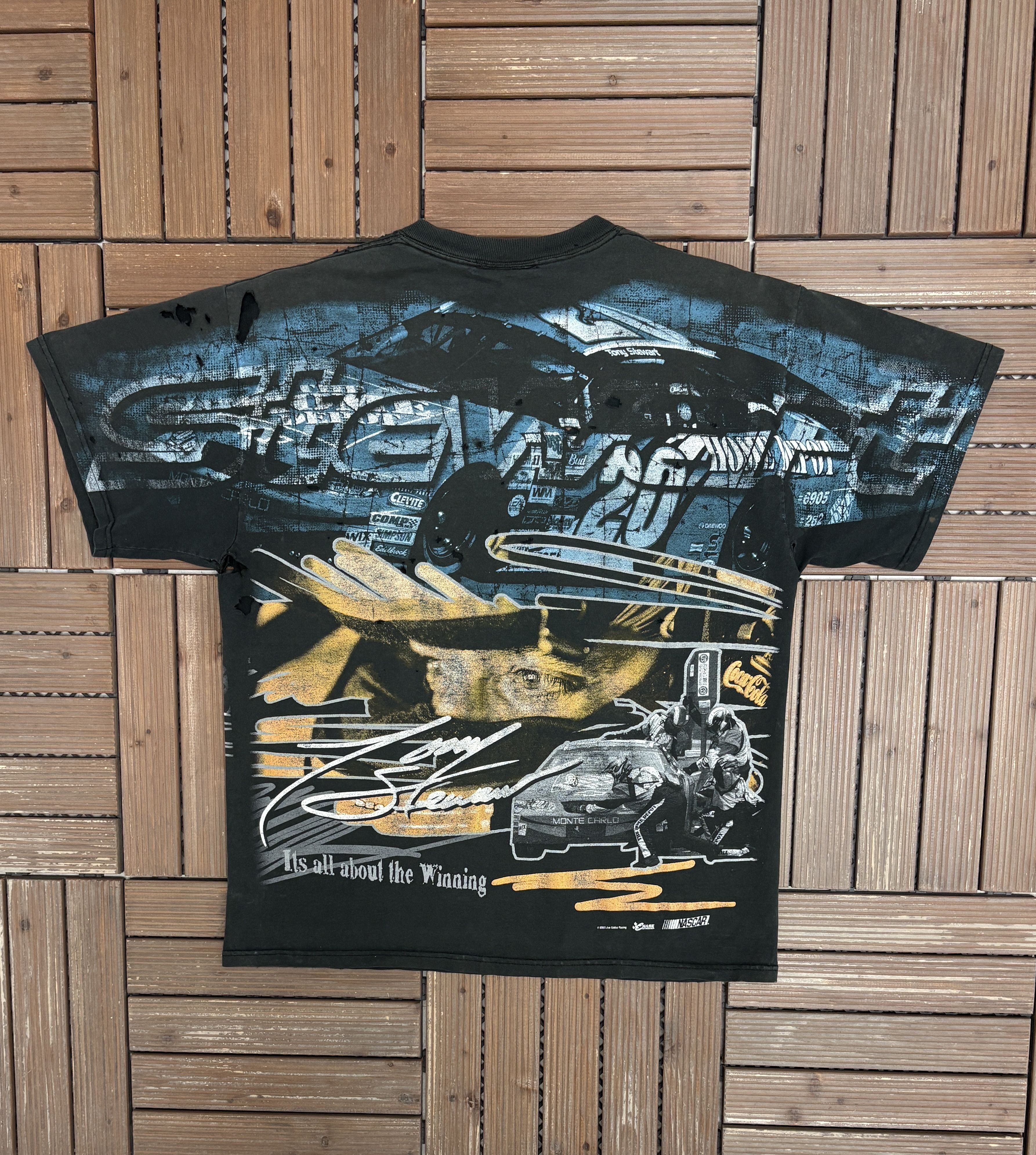 Vintage Tony Stewart Motivation... Vintage AOP NASCAR T-Shirt Tee Size US L / EU 52-54 / 3 - 3 Thumbnail