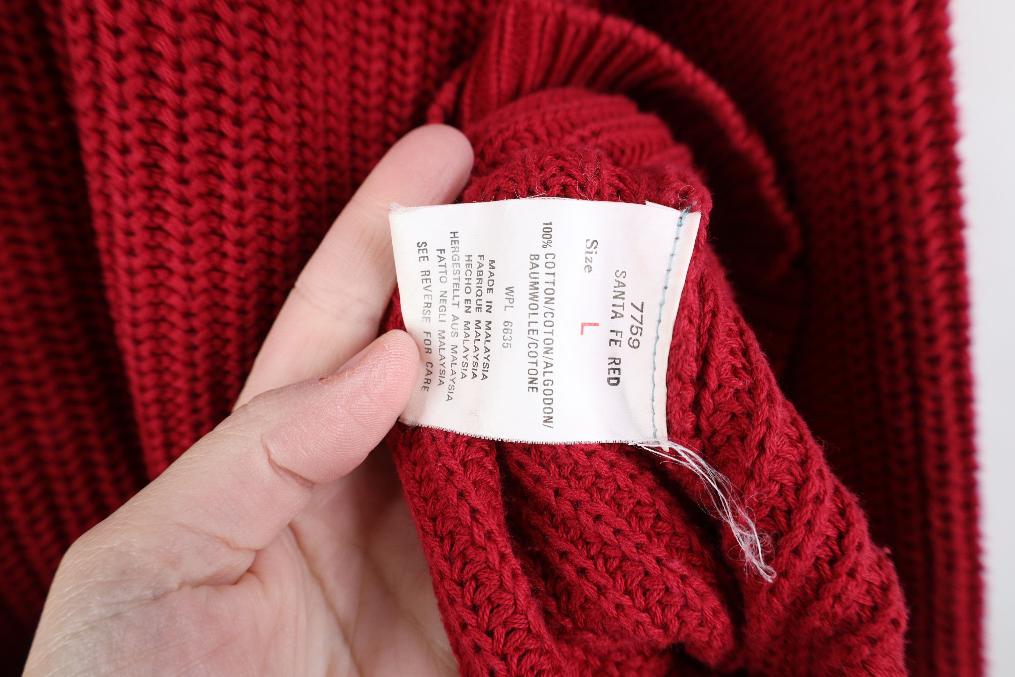 Woolrich Woolen Mills Vintage 90s Woolrich Chunky Ribbed Knit Crewneck Sweater Red Size US L / EU 52-54 / 3 - 7 Thumbnail