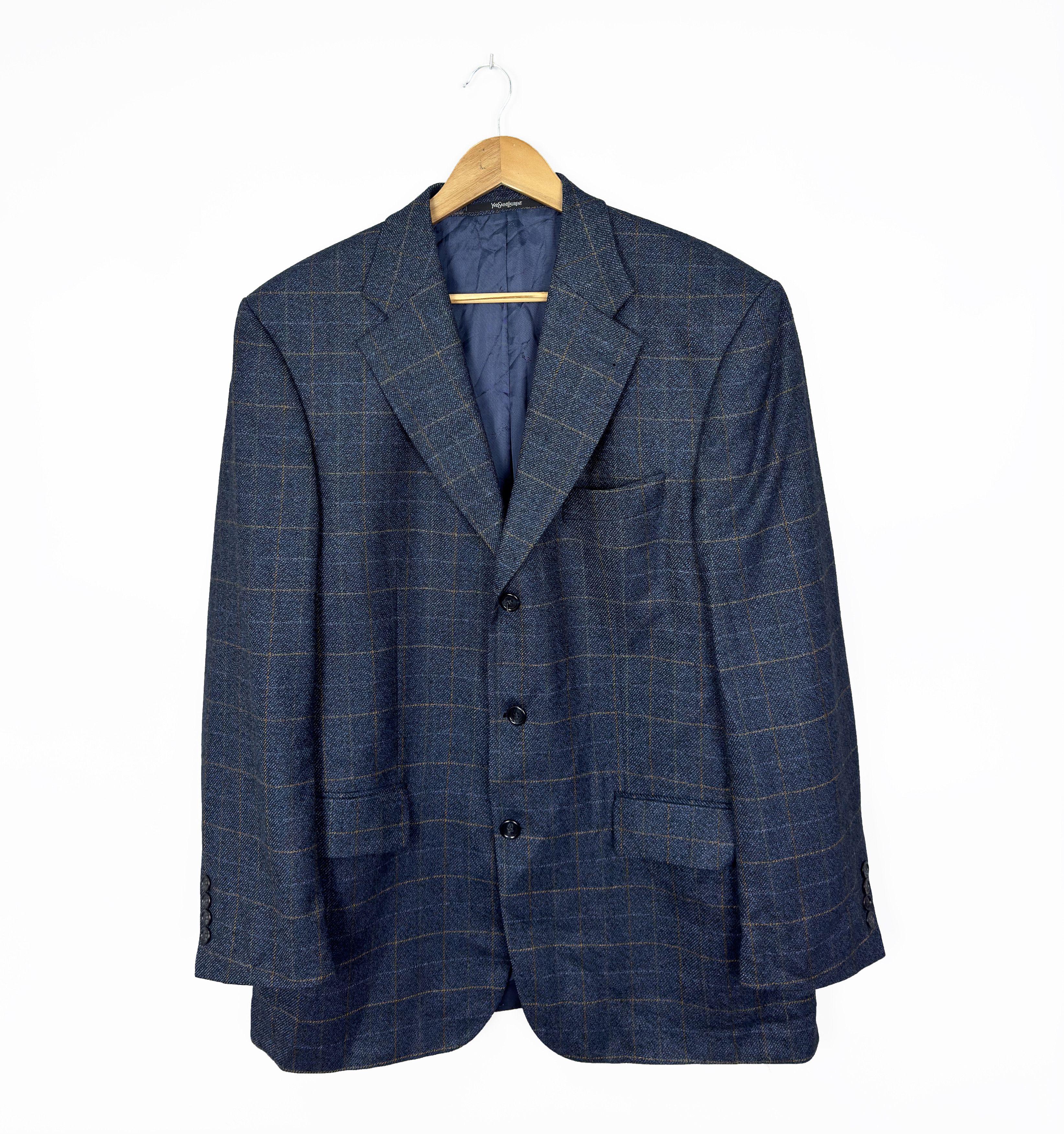 Yves Saint Laurent YSL Yves Saint Laurent Vintage Wool Checkered Blazer EU 52 Size 42R - 1 Thumbnail