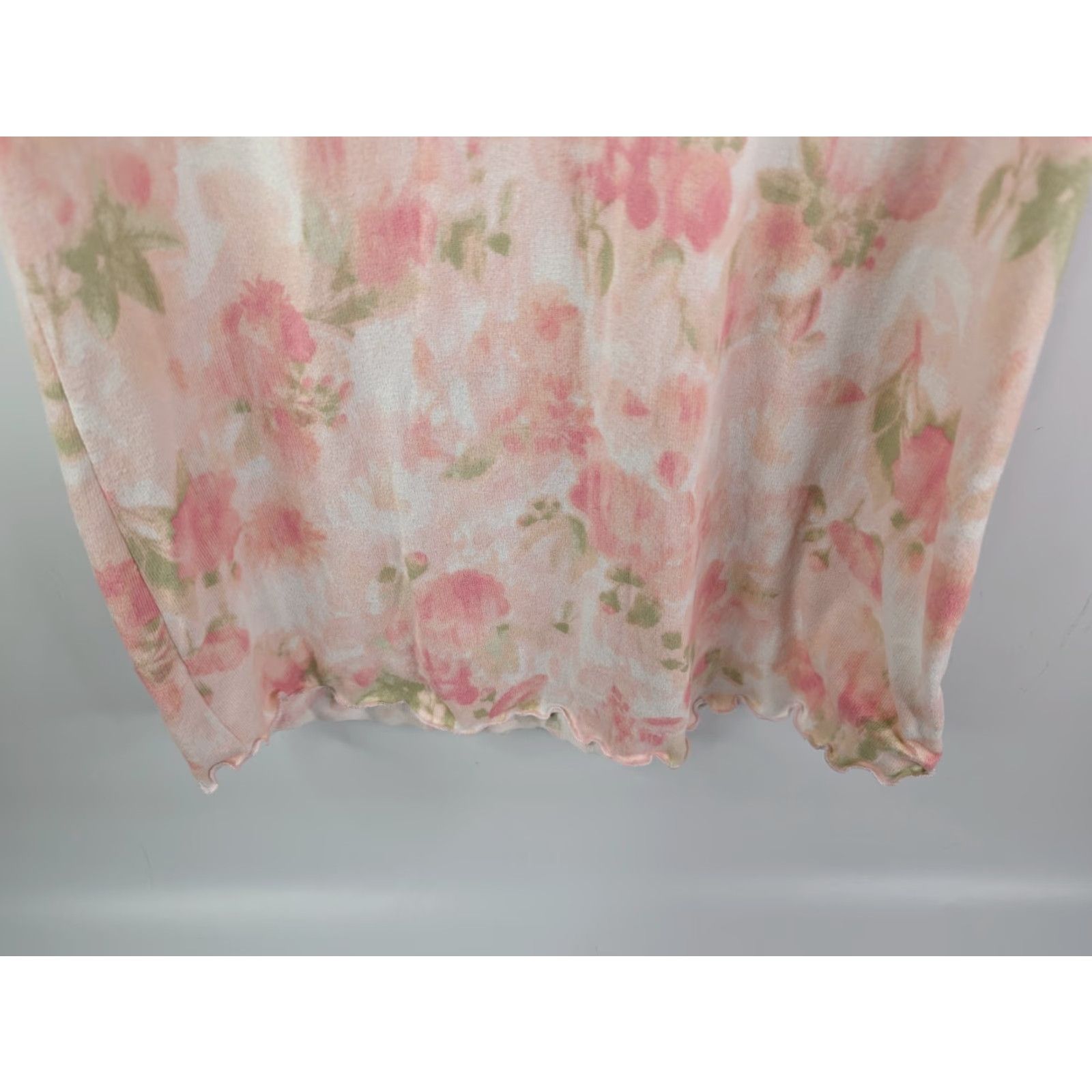 Laura Ashley Laura Ashley Pajamas Shirt Sleepshirt Women's Medium Pink Floral V-Neck Short Sleeve Pullover Polyester/Cotton Dream Shirt Womens Size ONE SIZE - 3 Thumbnail