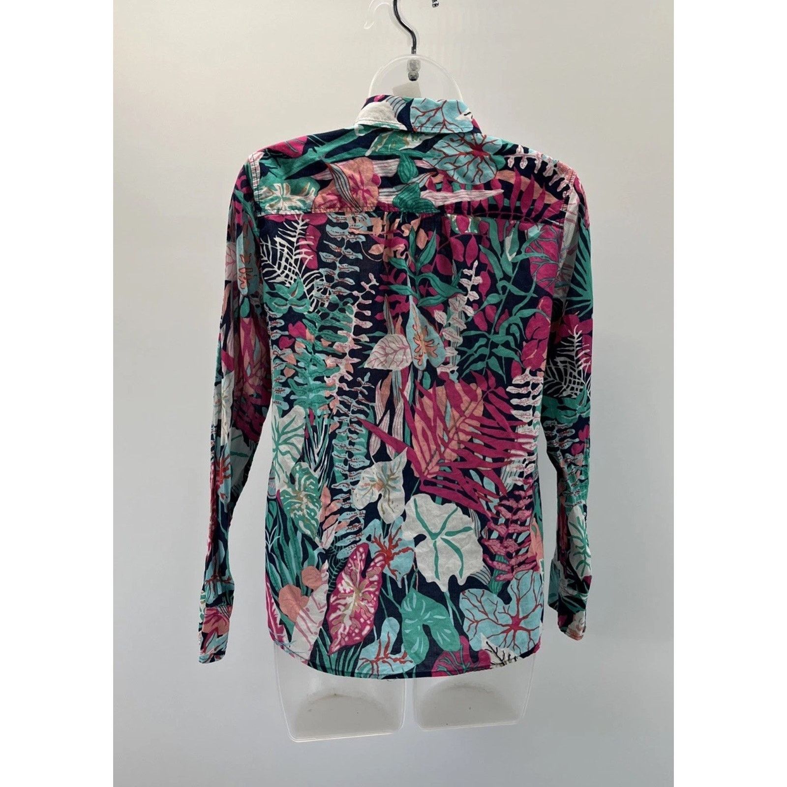 Other Talbots Women's Size XS Floral Leaf Button Down Shirt Size M / US 6-8 / IT 42-44 - 4 Thumbnail