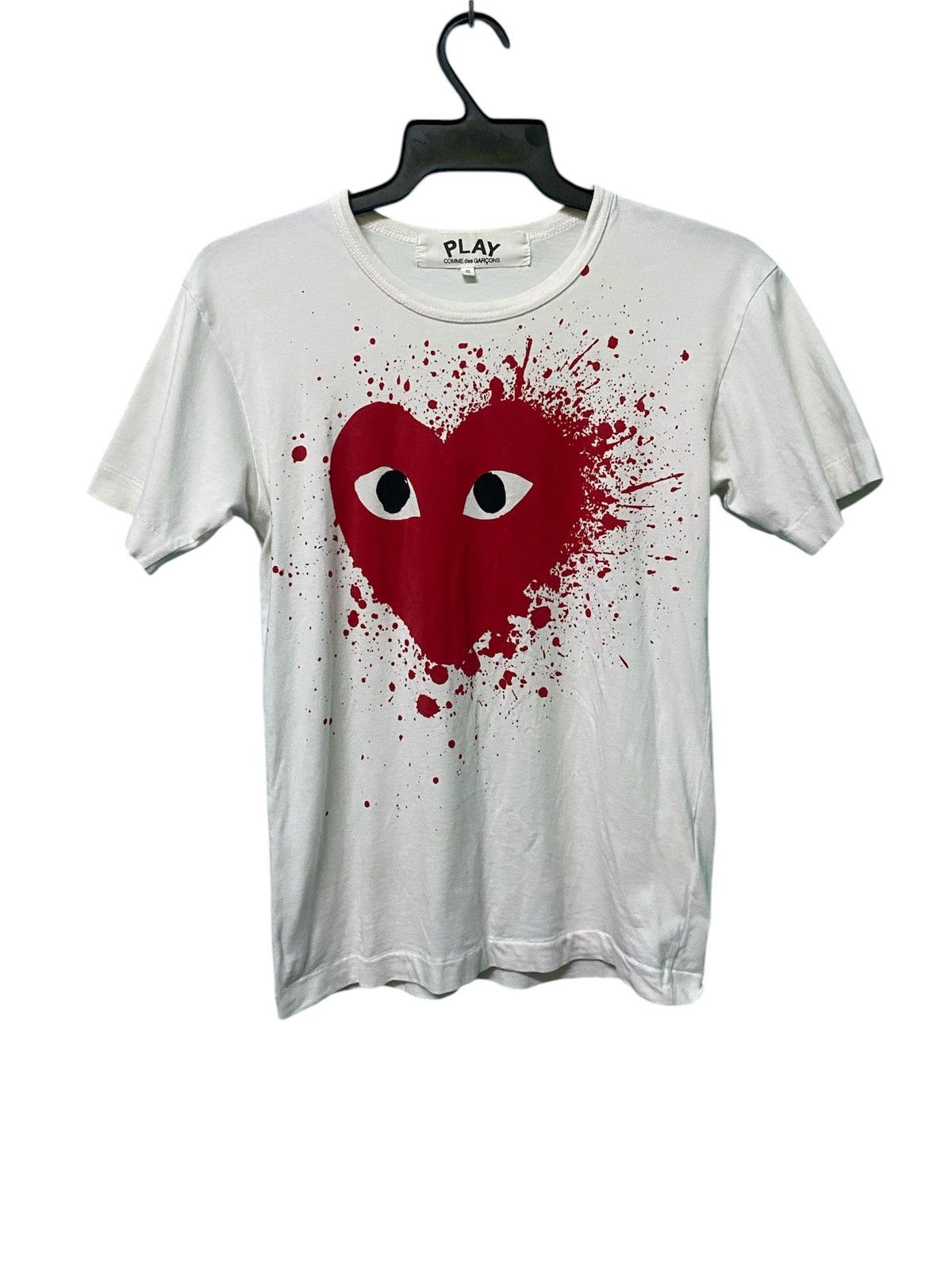 Comme des Garcons Comme des Garçons PLAY Red Heart Splatter Graphic Tee –White Size US S / EU 44-46 / 1 - 1 Thumbnail
