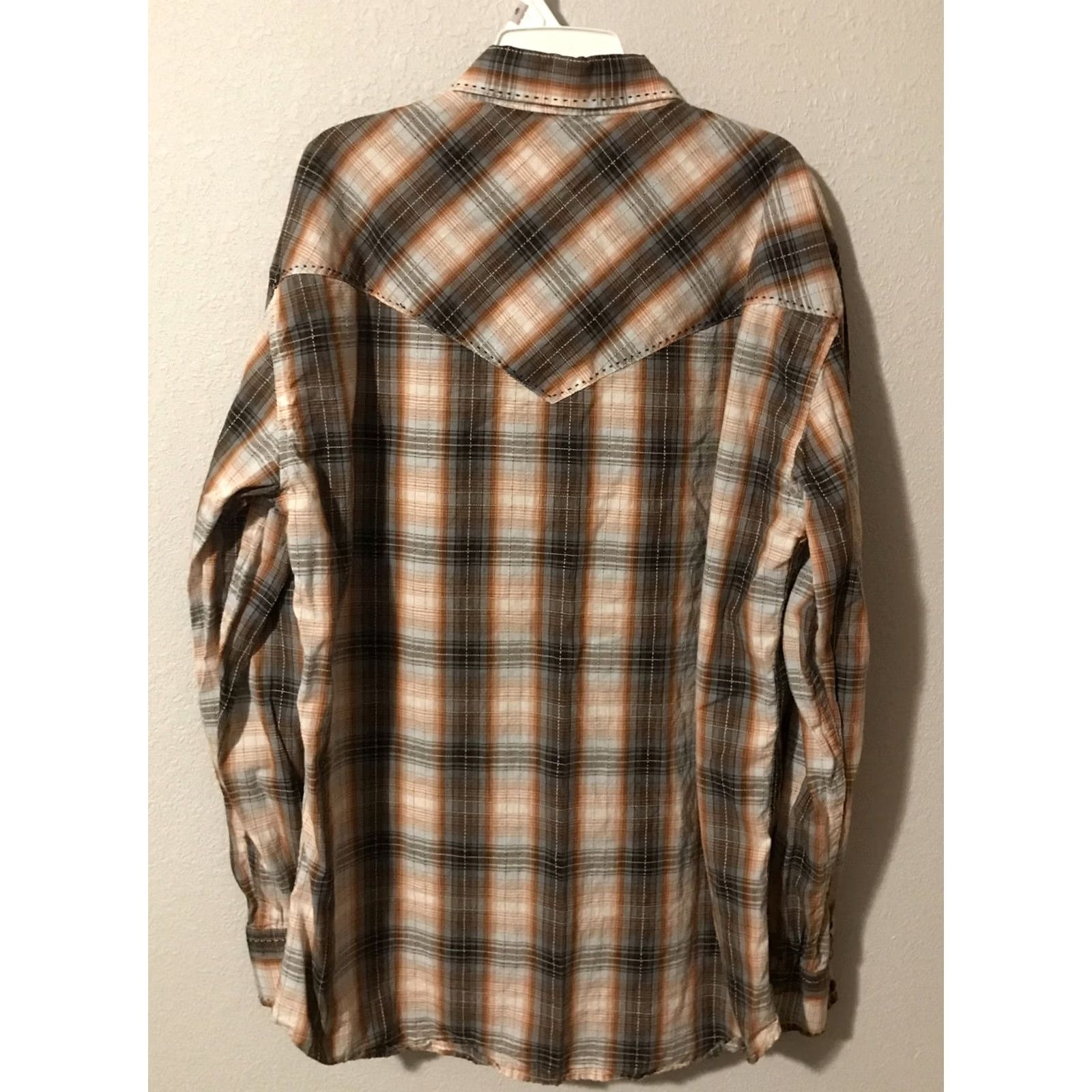 Vintage Pintlar Pearl Snap Western Cowboy Plaid Shirt Large Brown 100% Cotton Men Regular Pocketed Button-Up Size US L / EU 52-54 / 3 - 2 Thumbnail