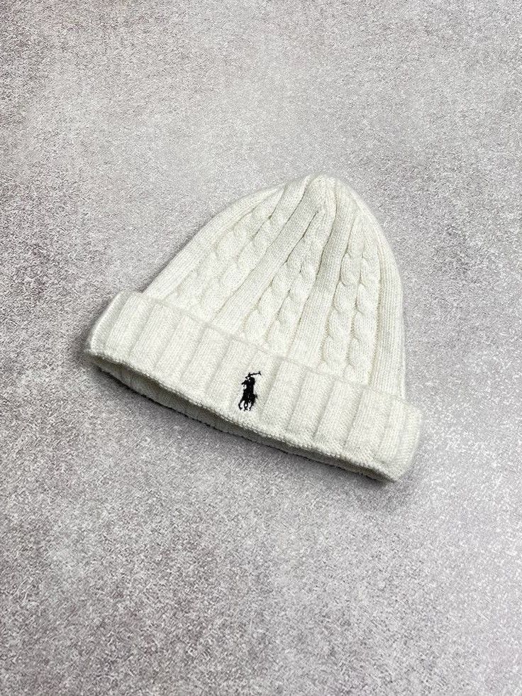 Vintage Vintage Polo Ralph Lauren Cabble Knit Hat Y2K Os Size ONE SIZE - 1 Thumbnail