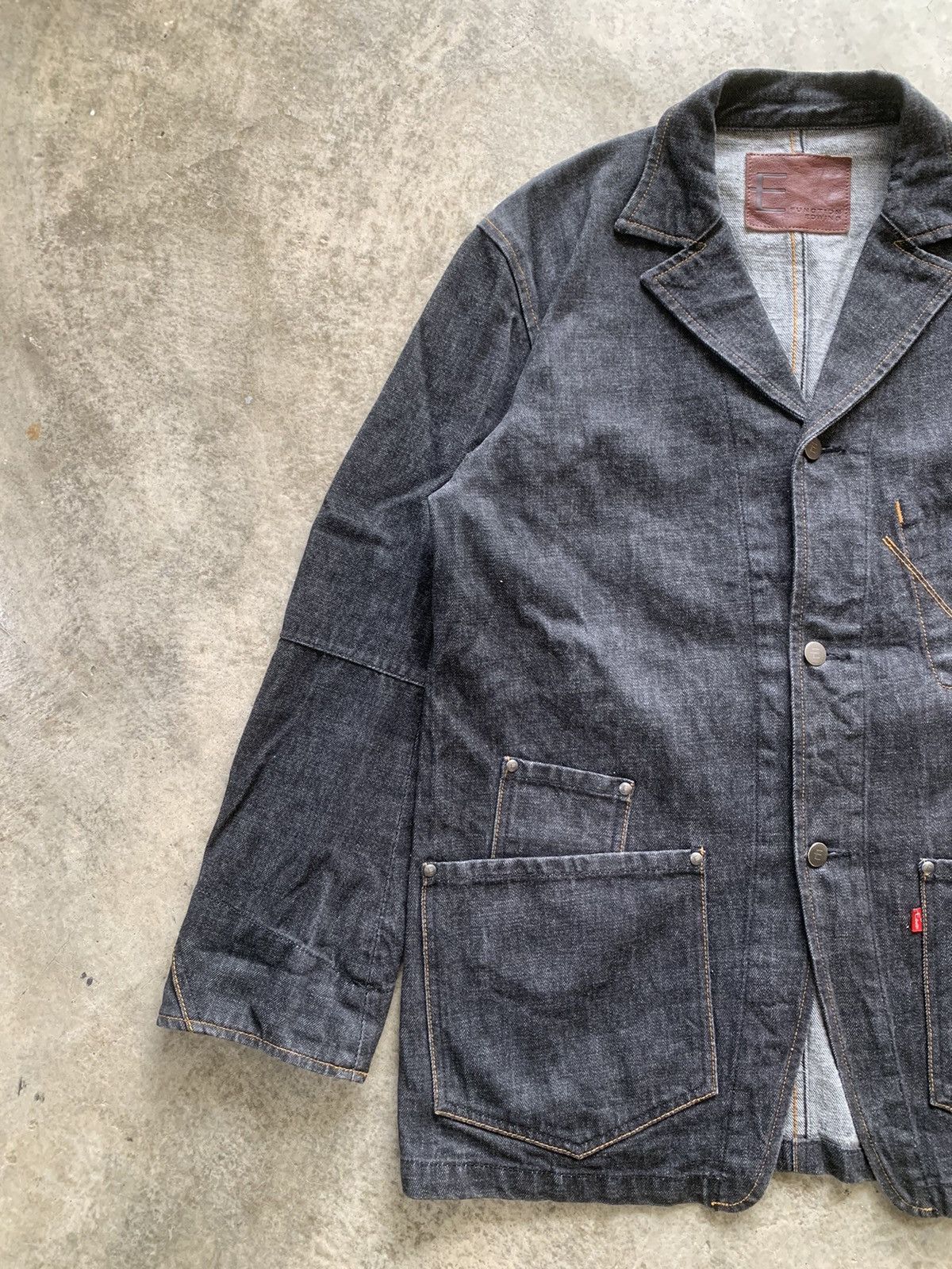 Edwin × Japanese Brand Edwin E-Function Raw Denim Chore Jacket Size US L / EU 52-54 / 3 - 3 Thumbnail
