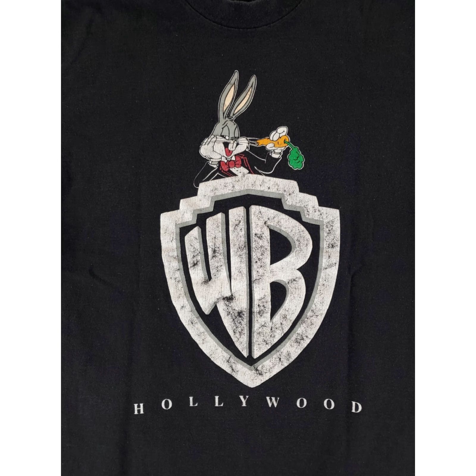 Vintage VINTAGE Warner Bros Bugs Bunny Hollywood Black T Shirt Made USA Mens L 90s Mens T-Shirt Size US L / EU 52-54 / 3 - 2 Thumbnail