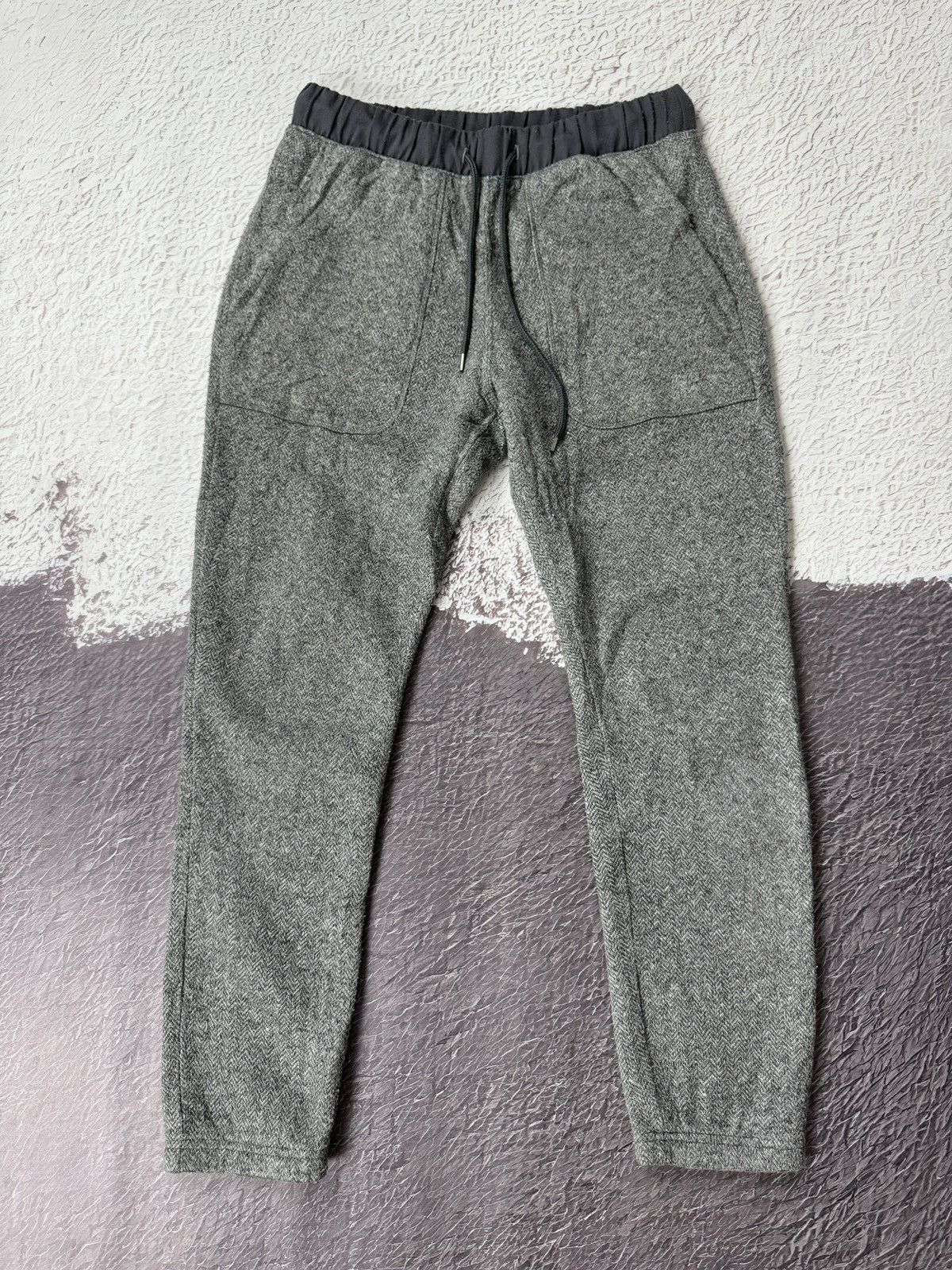 Japanese Brand × Vintage Herringbone grey Japan clothing sweat track pants Size US 32 / EU 48 - 3 Thumbnail