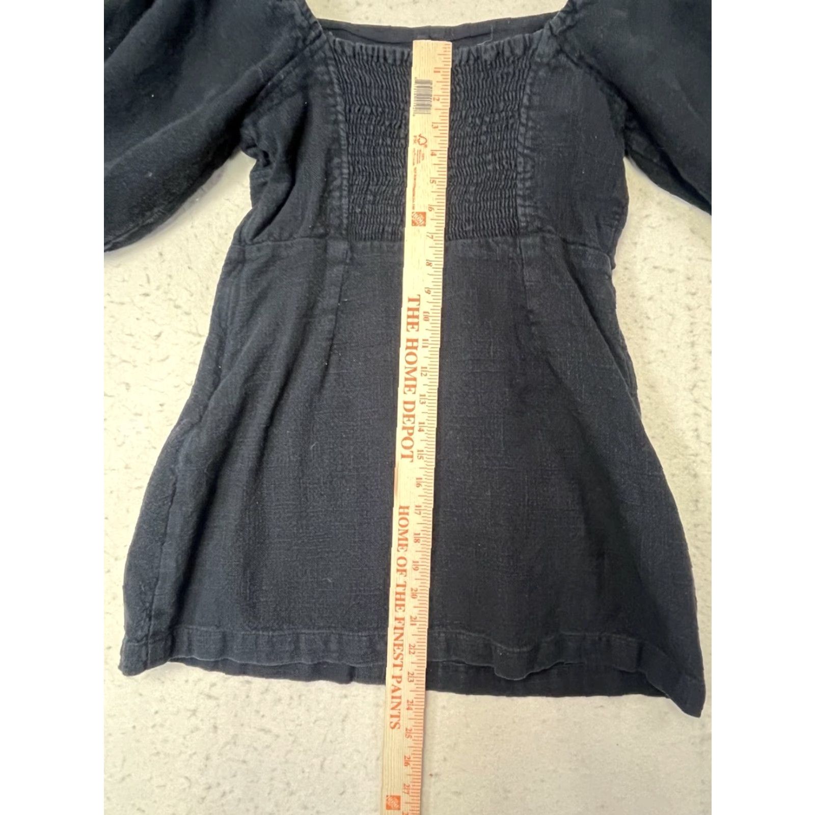 Billabong Billabong Mini Dress Marine Square Neck Puff Sleeve Button Front Black 12 Women Regular Short Cotton Blend Casual Spring Summer Size XL / US 12-14 / IT 48-50 - 4 Thumbnail