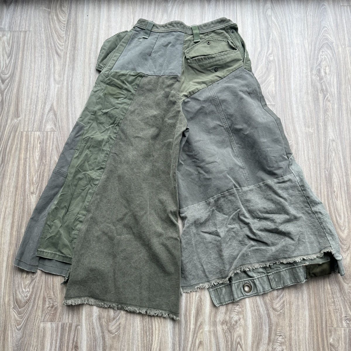 Kapital Kapital Cargo Patchwork Green Flare Pants Size US 30 / EU 46 - 2 Thumbnail