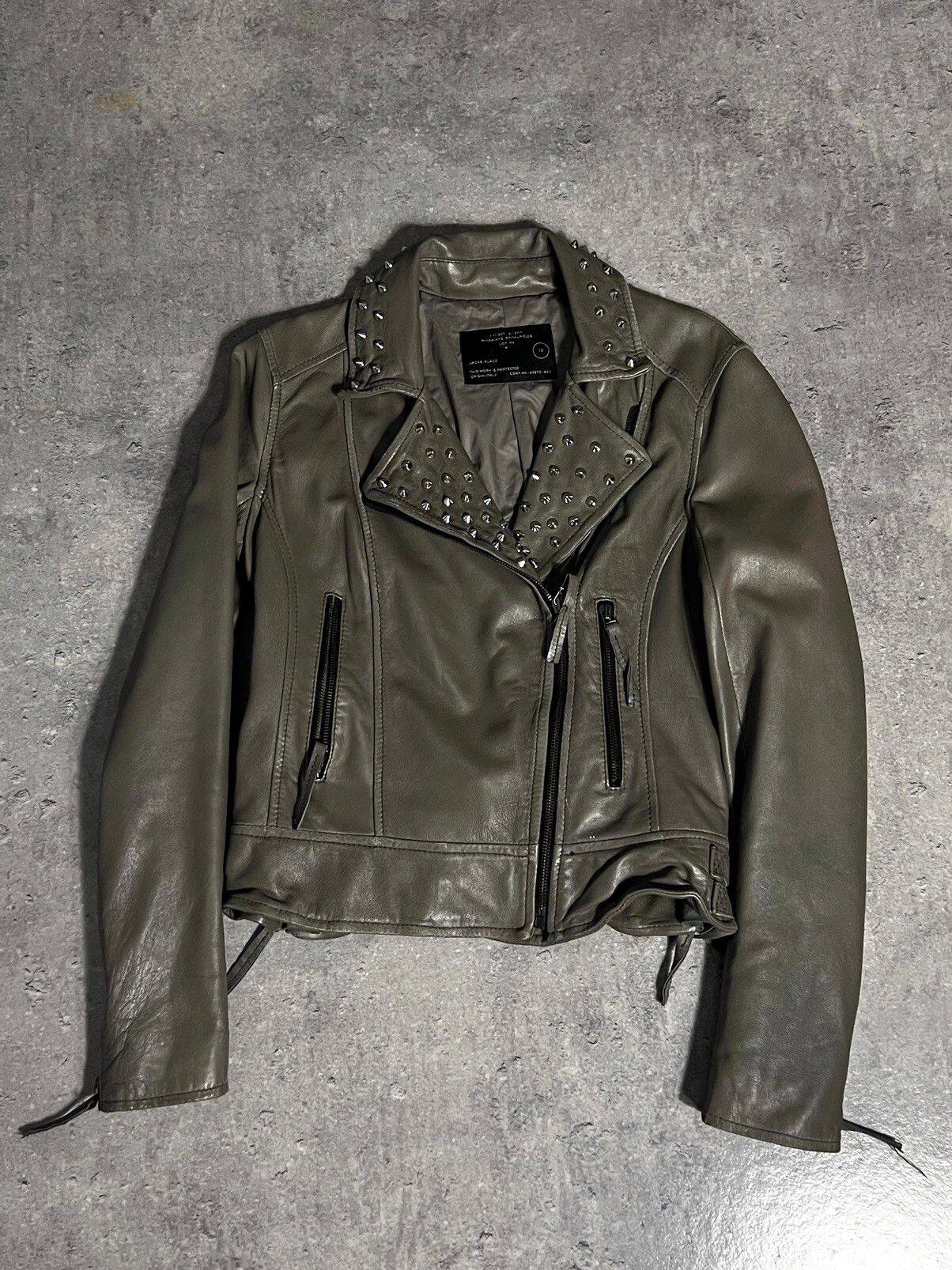 Allsaints Rare AllSaints Biker Leather Jacket with Studs Archive SS09 Size S / US 4 / IT 40 - 1 Preview