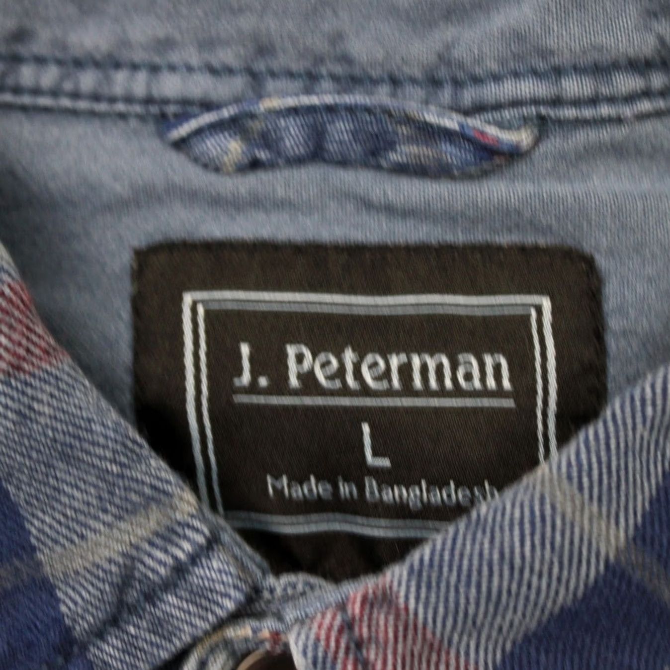 Vintage J. Peterman Shirt Mens Large Blue/Red Plaid Flannel 100% Cotton Long Sleeve Button-Up Casual Fall/Winter/Spring Mens Size US L / EU 52-54 / 3 - 6 Thumbnail