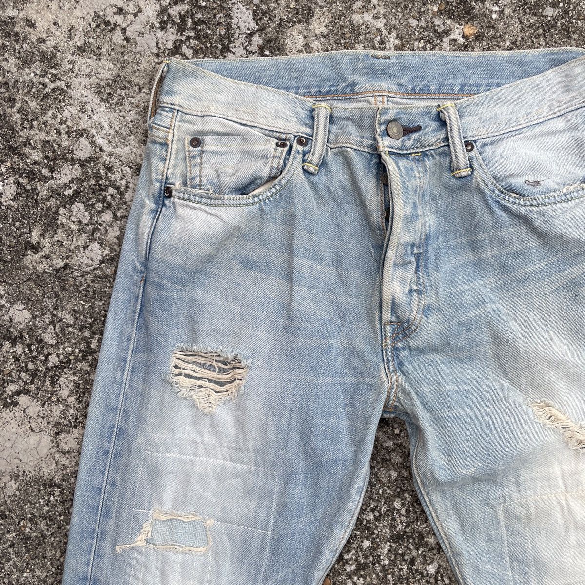 Japanese Brand Vintage Y2k Levis Patchwork Distressed Denim Jeans Size US 32 / EU 48 - 3 Thumbnail