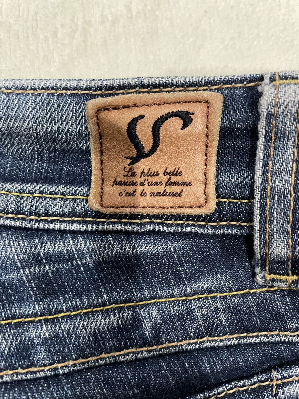 Edwin Vintage Something Edwin Mudwash Ripped Boot Cut Denim Jeans Size US 31 - 18 Thumbnail
