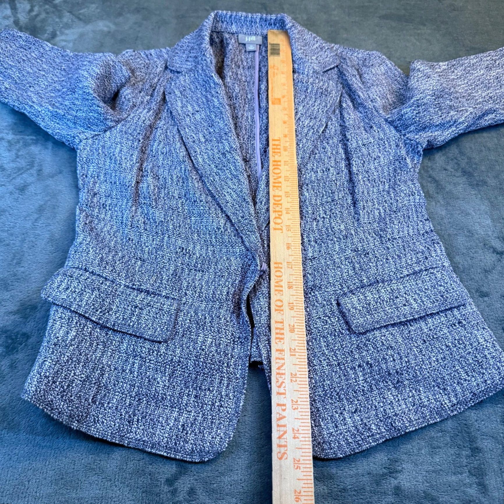 J. Jill J. Jill Blazer Women Tweed Open Front Blazer Jacket Purple 10 Purple Preppy Workwear Business 3/4 Sleeve Mid-Length Boys? Womens Size L / US 10 / IT 46 - 7 Thumbnail