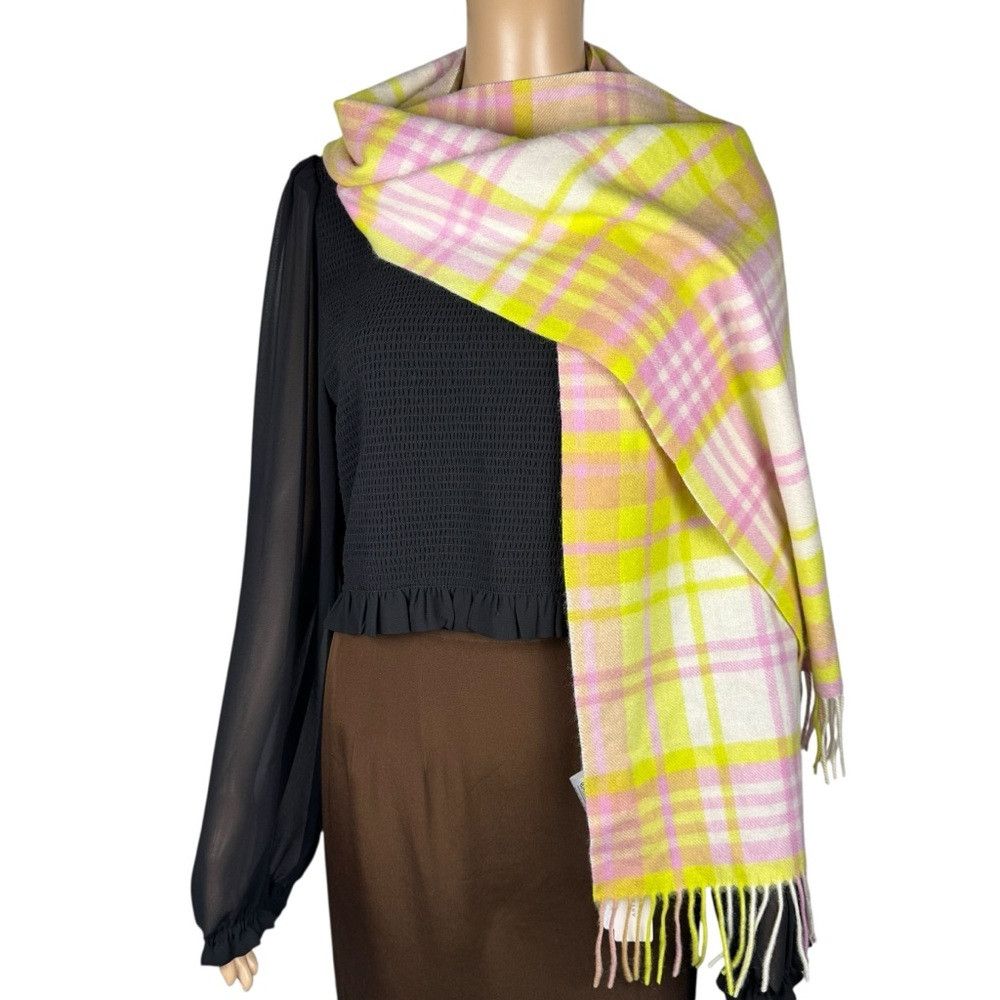 Anthropologie NWT New Anthropologie Maeve Plaid Wool Cashmere Scarf Size Size ONE SIZE - 3 Thumbnail
