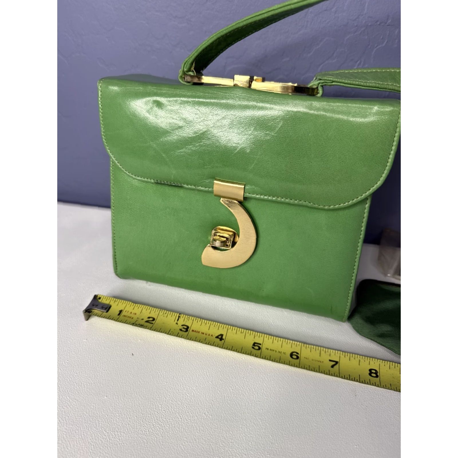 CO VINTAGE May Shoe Co Company Charleston WV Purse Green Hand Bag W Coin Bag Size ONE SIZE - 4 Thumbnail