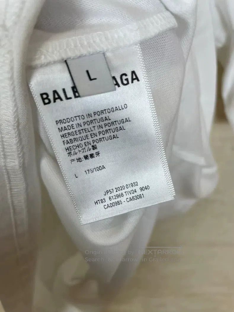 Balenciaga Balenciaga White Crew Print Short Sleeve Size US M / EU 48-50 / 2 - 5 Thumbnail