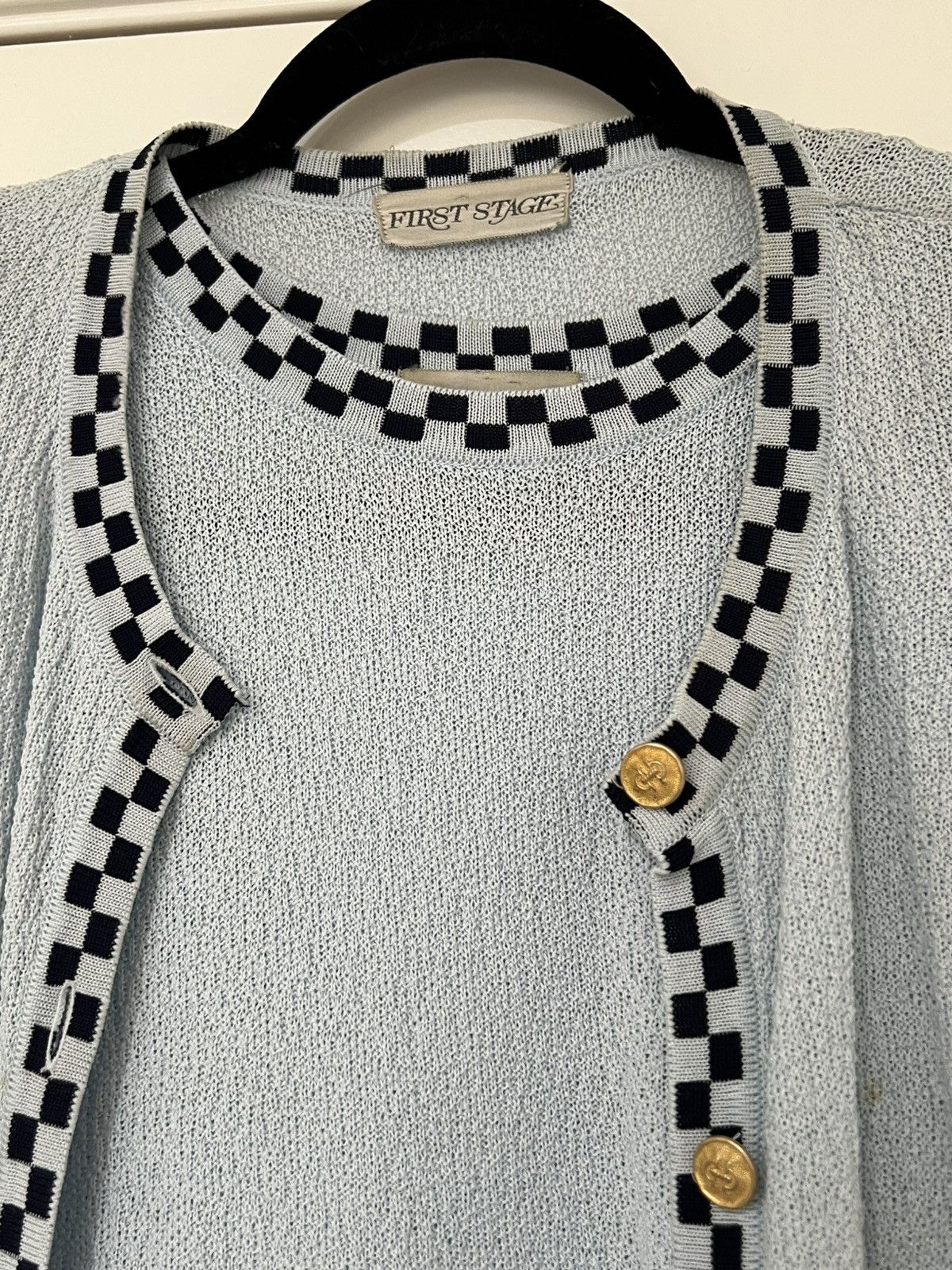 Vintage 80’s 90’s VTG Vintage First Stage Checkered Retro Blouse Size L / US 10 / IT 46 - 4 Thumbnail