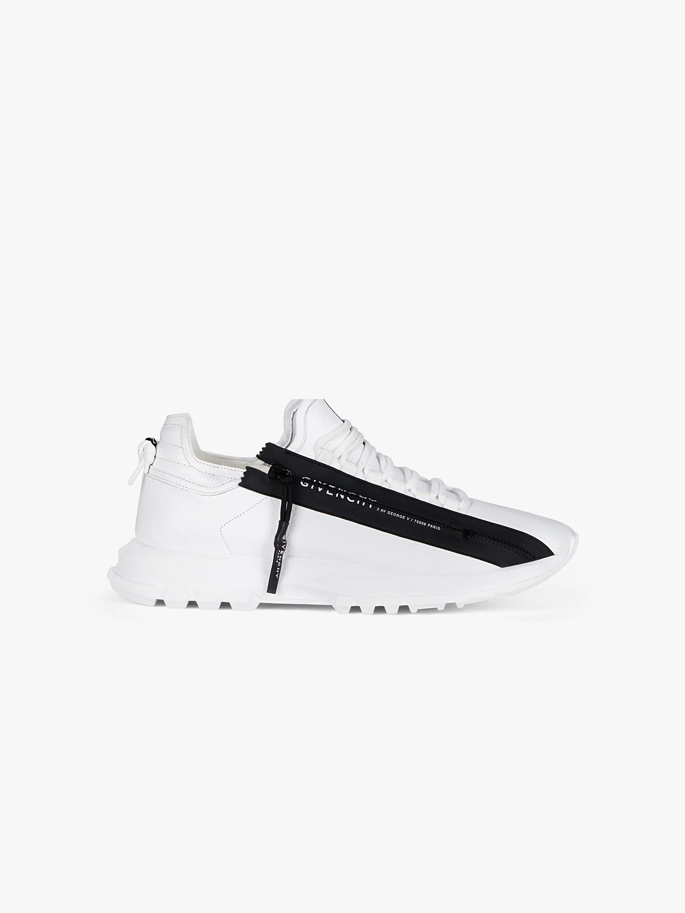Givenchy SPECTRE LOW RUNNERS Sneakers in Perforated Leather with Zip White Size US 8 / EU 41 - 1 Thumbnail