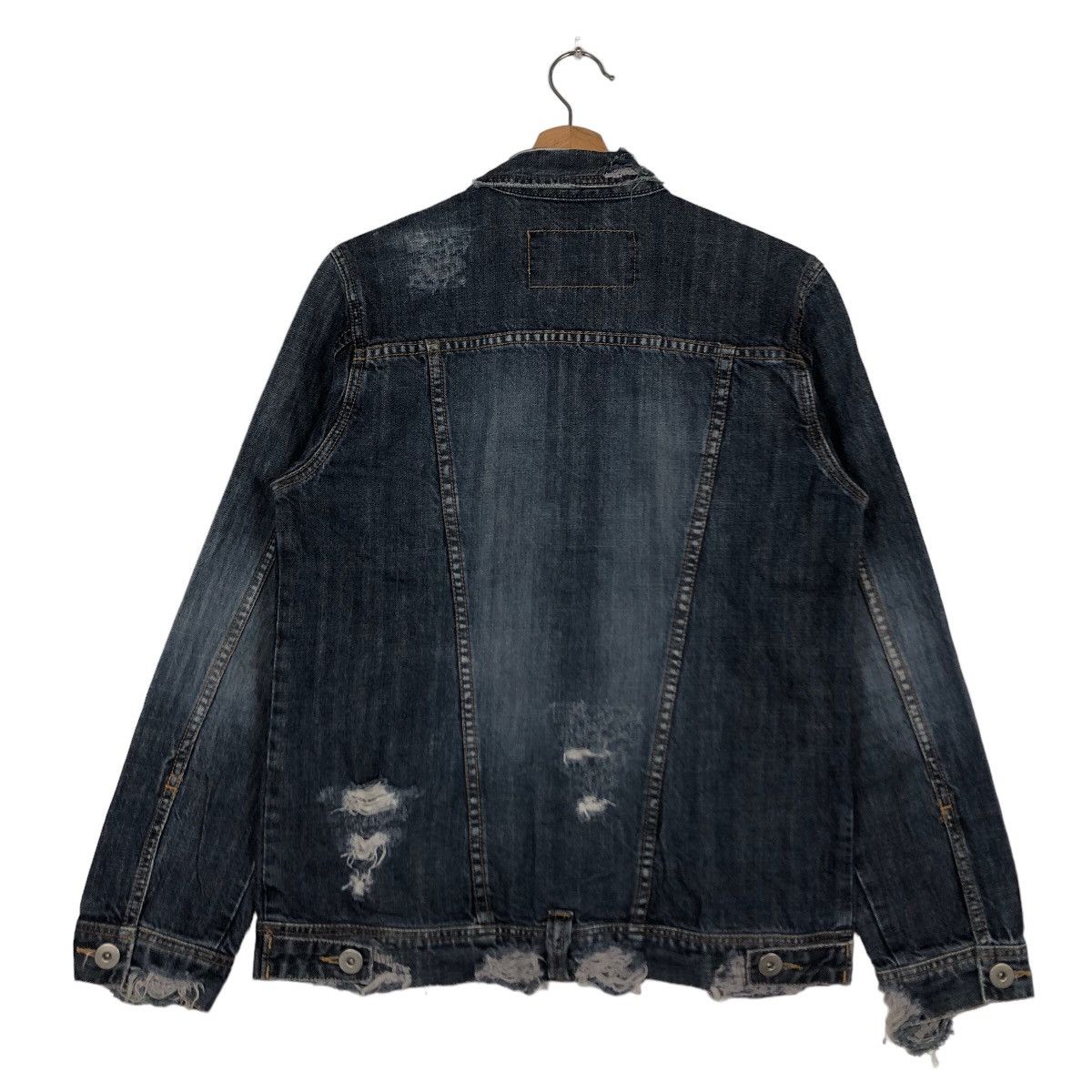 Japanese Brand 🔥Rare Distressed Denim Jacket Punk Design Herritage Stone Size US M / EU 48-50 / 2 - 8 Thumbnail