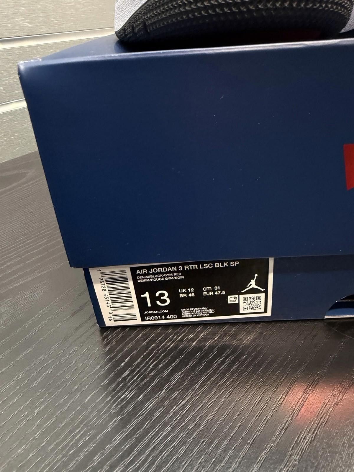Jordan Brand Nike Air Jordan 3 Retro Levi’s Black IR0914-400 Men’s (13) Size US 13 / EU 46 - 12 Thumbnail
