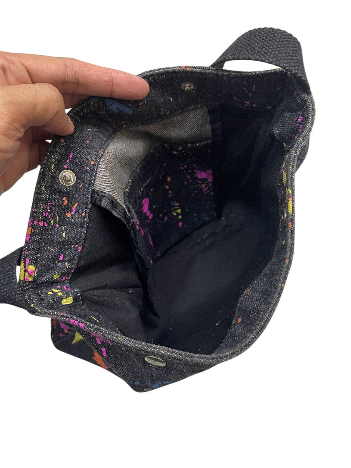 RAGEBLUE RAGEBLUE Harajuku Paint-Splatter Denim Shoulder Bag Size ONE SIZE - 3 Thumbnail