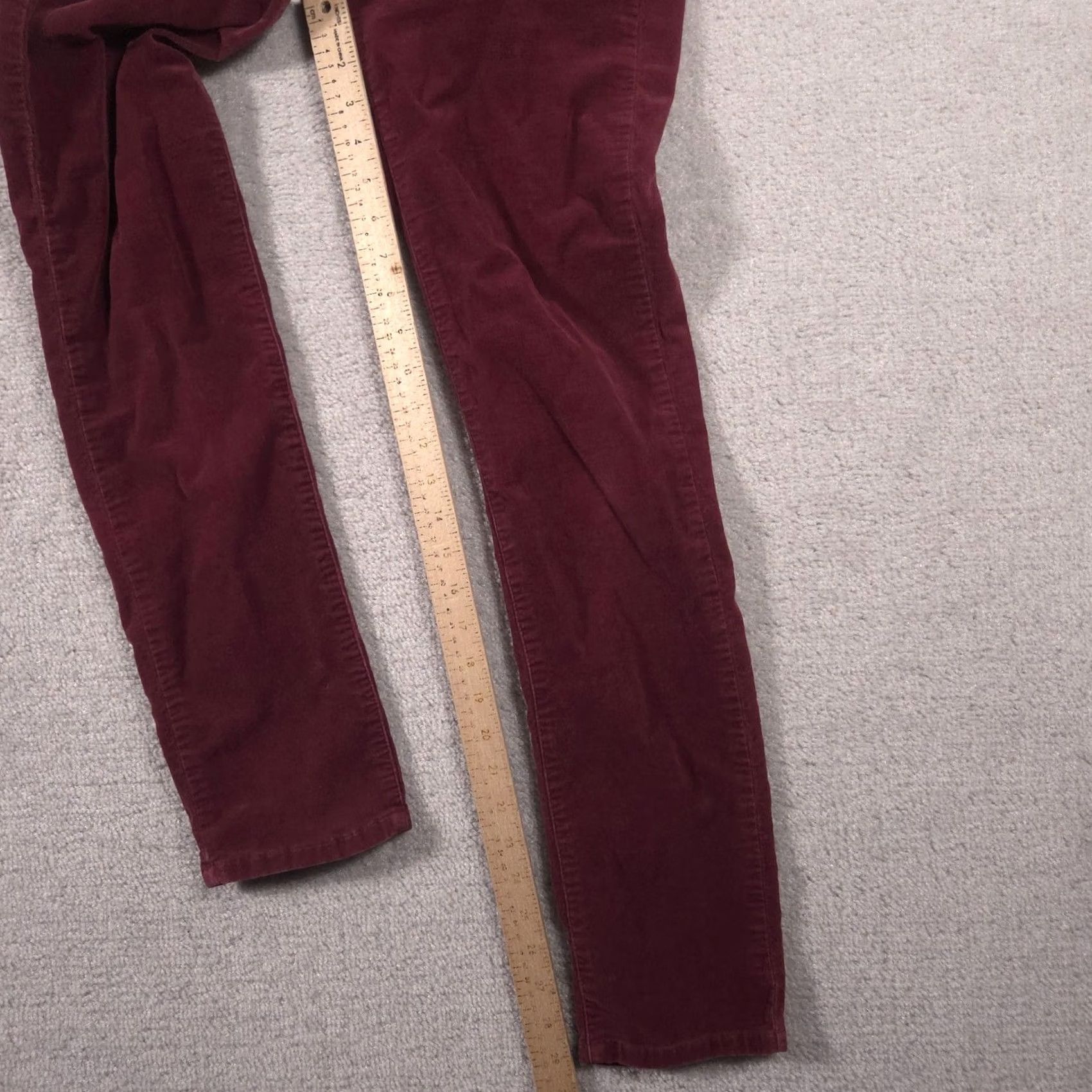Vintage Calvin Klein Jeans Pants Womens 6 Red Corduroy Ultimate Skinny Jegging Stretch Slim Pocket Logo Button Zip Front Flat Front Casual Fall Womens Size 28" / US 6 / IT 42 - 7 Thumbnail