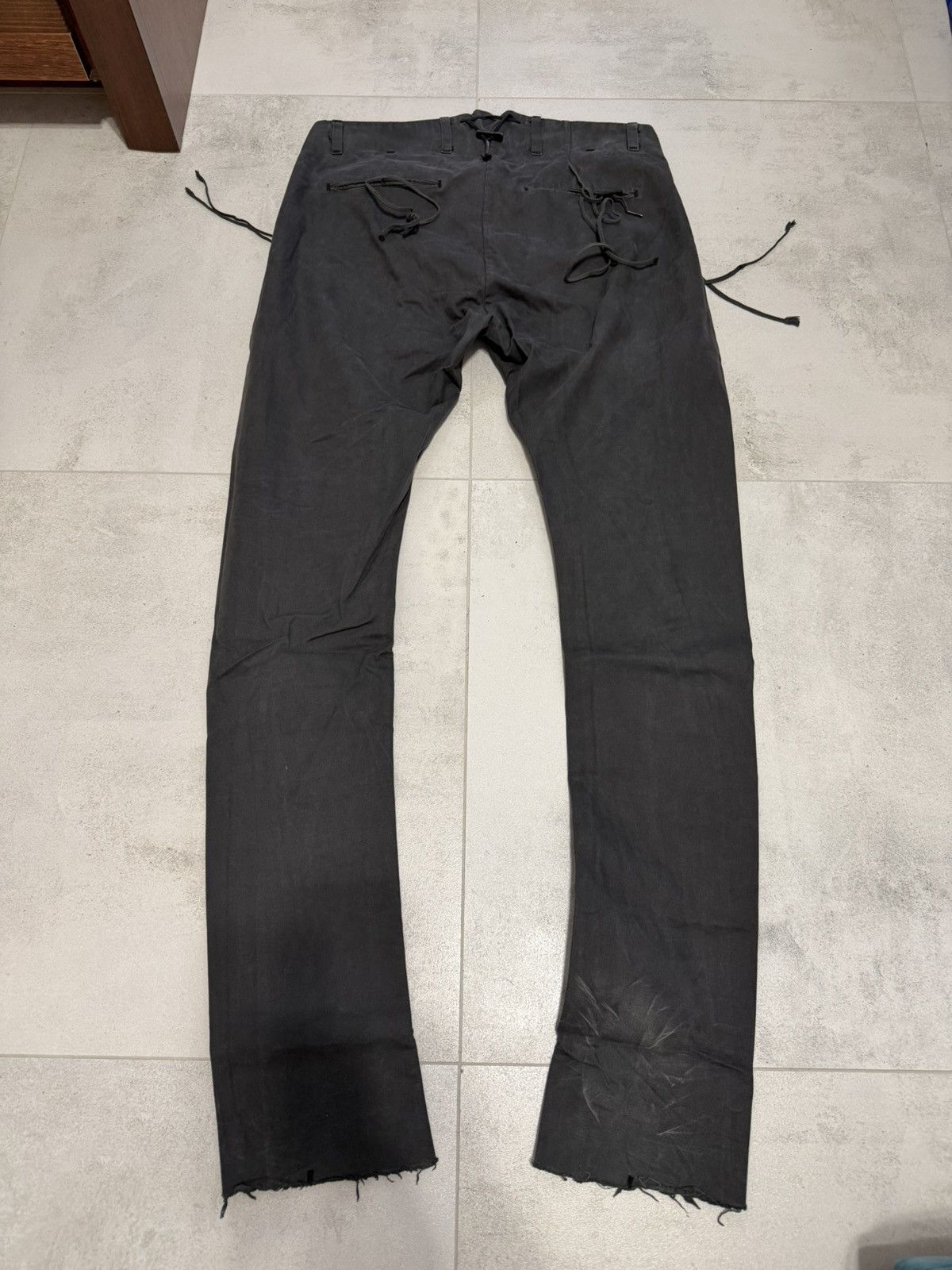 Boris Bidjan Saberi rare multilaced silver tab pants