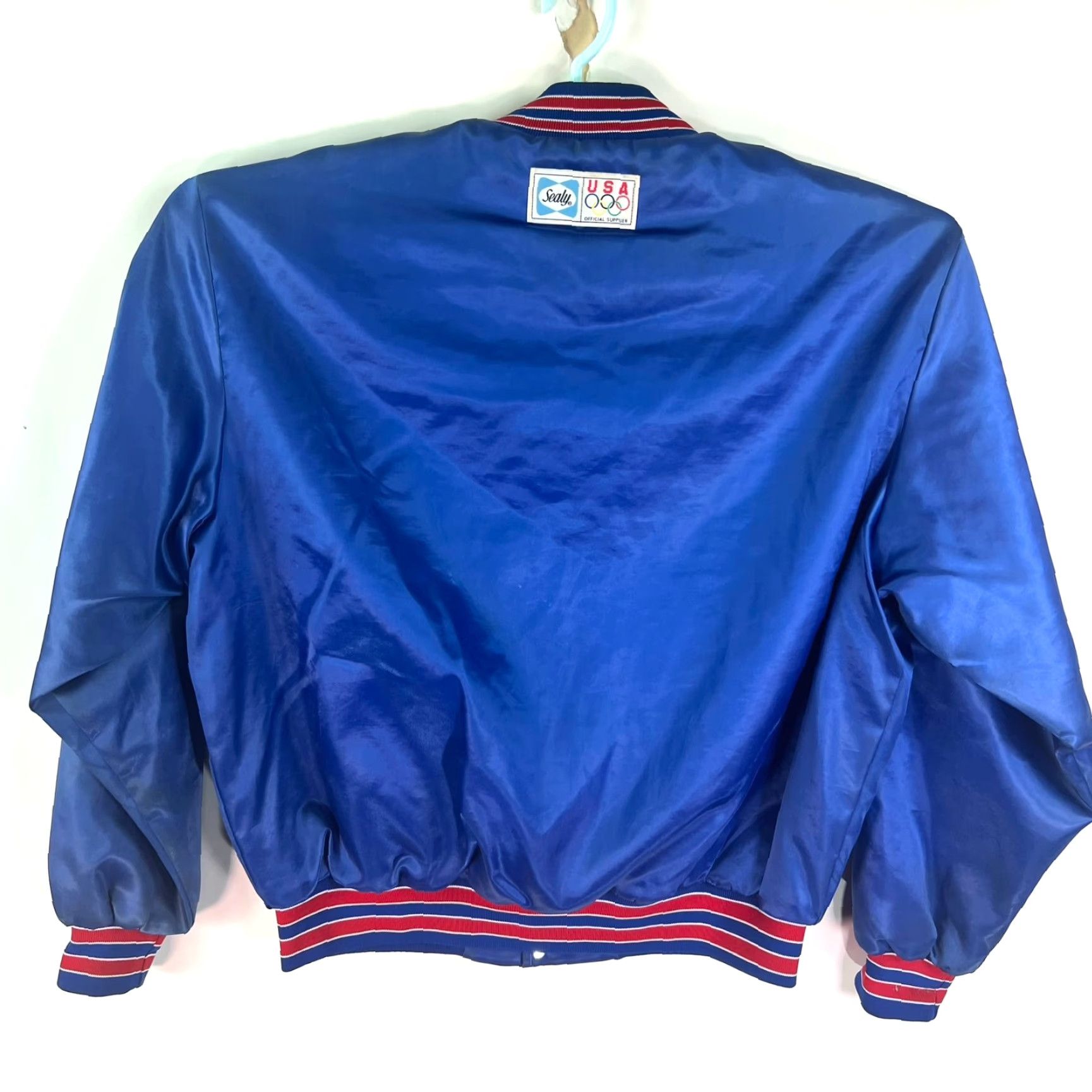 Vintage VINTAGE Swingster USA Jacket Bomber Jacket Men XL Blue Satin US Olympics 90s Theme Sportswear Size US XL / EU 56 / 4 - 7 Thumbnail